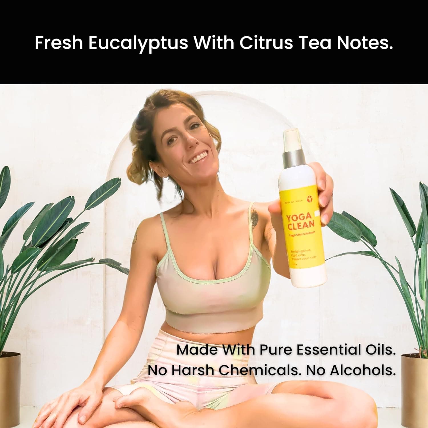 Yoga Clean – Eco-Friendly Yoga Mat Cleaner & Deodorizing Spray | Neutralizes Sweat & Odor to Protect Your Mat | 8 oz Plant-Based Formula, Spa-Like Scent, Made in the USA Citrus Tea - Image 4