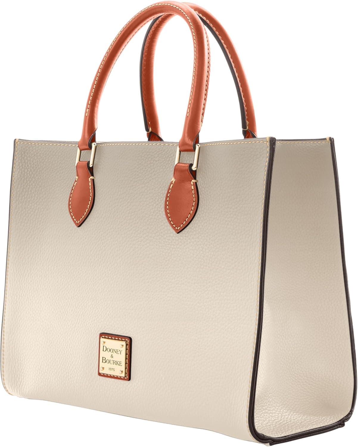 Dooney & Bourke Women's Janine Satchel in Pebble Grain Leather, Large Handbag with Adjustable & Detachable Shoulder Strap Bone - Image 3
