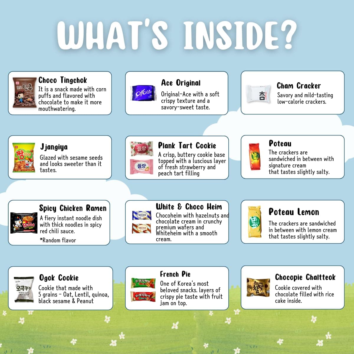 Korean snack box variety pack, 50 count individually wrapped, care package sampler with candy, cookies, chips, and treats, gift bundle for kids, students, adults, and snack lovers - Image 3