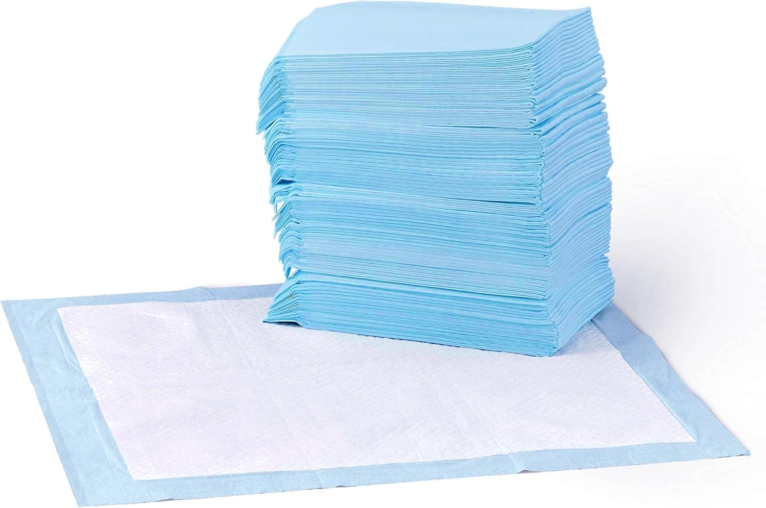 Amazon Basics Dog and Puppy Pee Pads, 5-Layer Leak-Proof Super Absorbent, Quick-Dry Surface, Potty Training, Regular (22x22"), 50 Count, Blue & White - Image 2