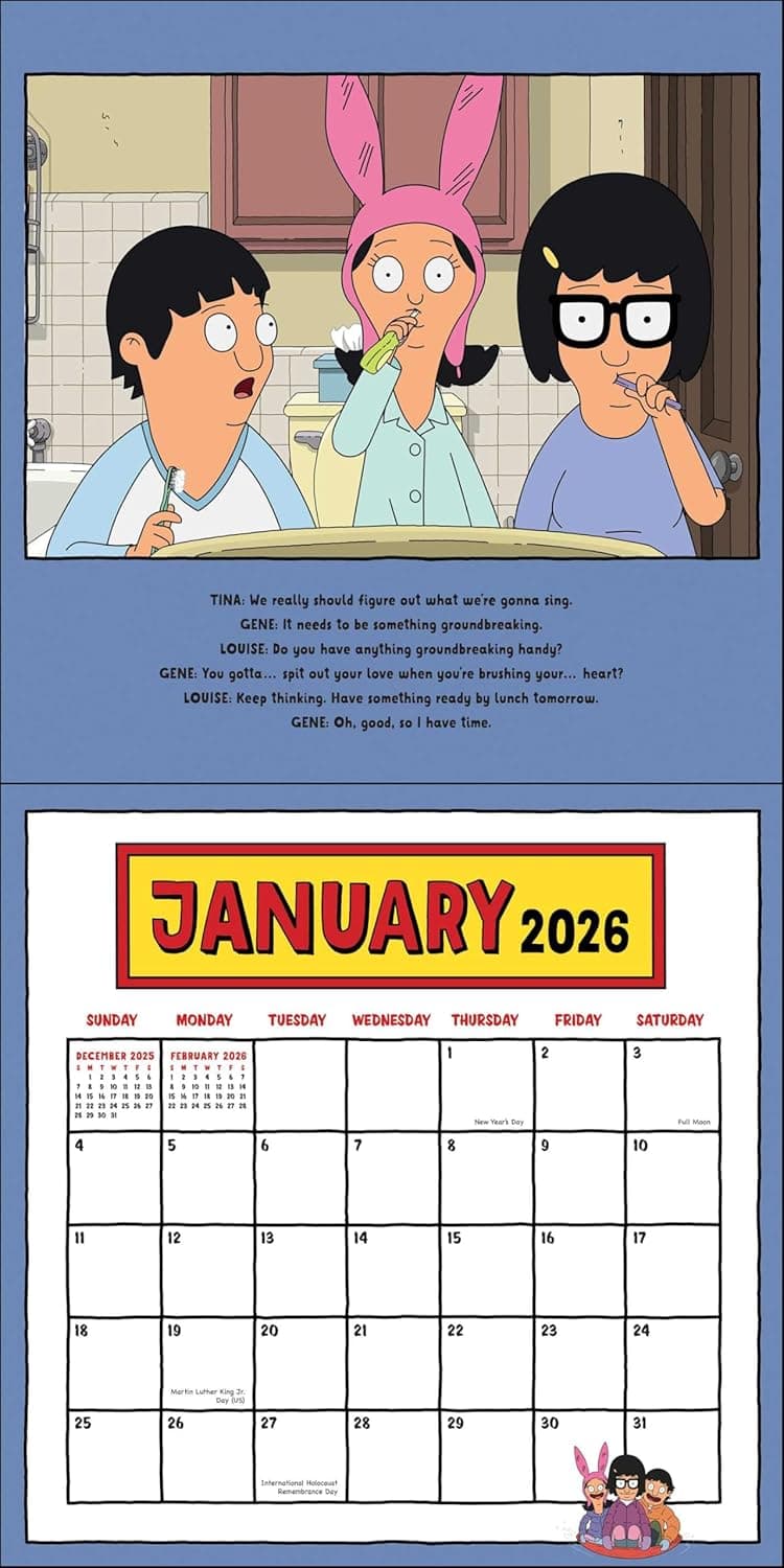 Bob's Burgers 2026 Wall Calendar (Includes Stickers) - Image 4