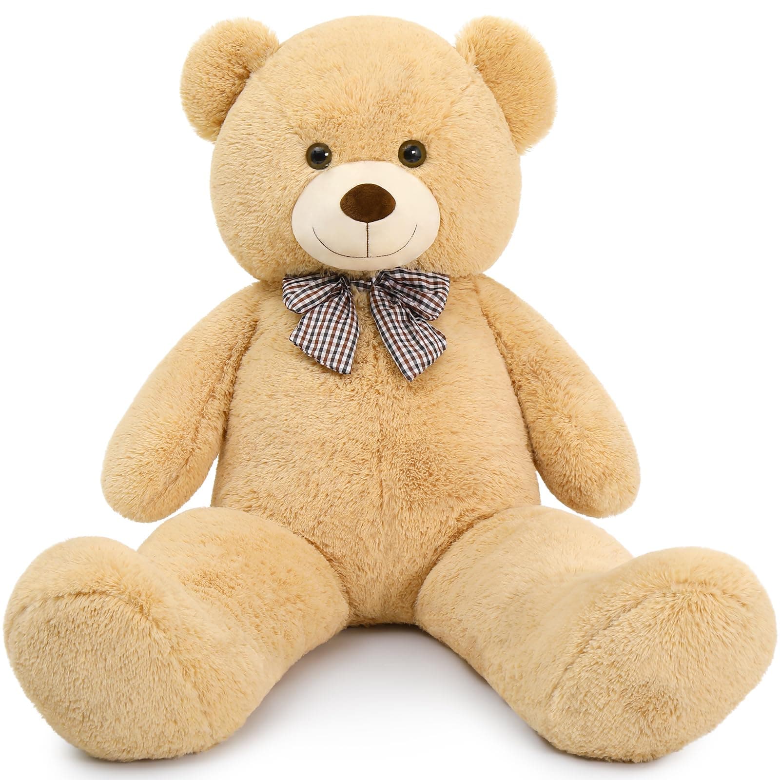 MaoGoLan Giant Teddy Bear 4 Feet,Adorable and Cuddly Big Bear Stuffed Animal 47", Classic Teddy Bear Plush Gift Decoration for Baby Shower,Party,Birthday,Valentines Day,Tan Brown 47 inches