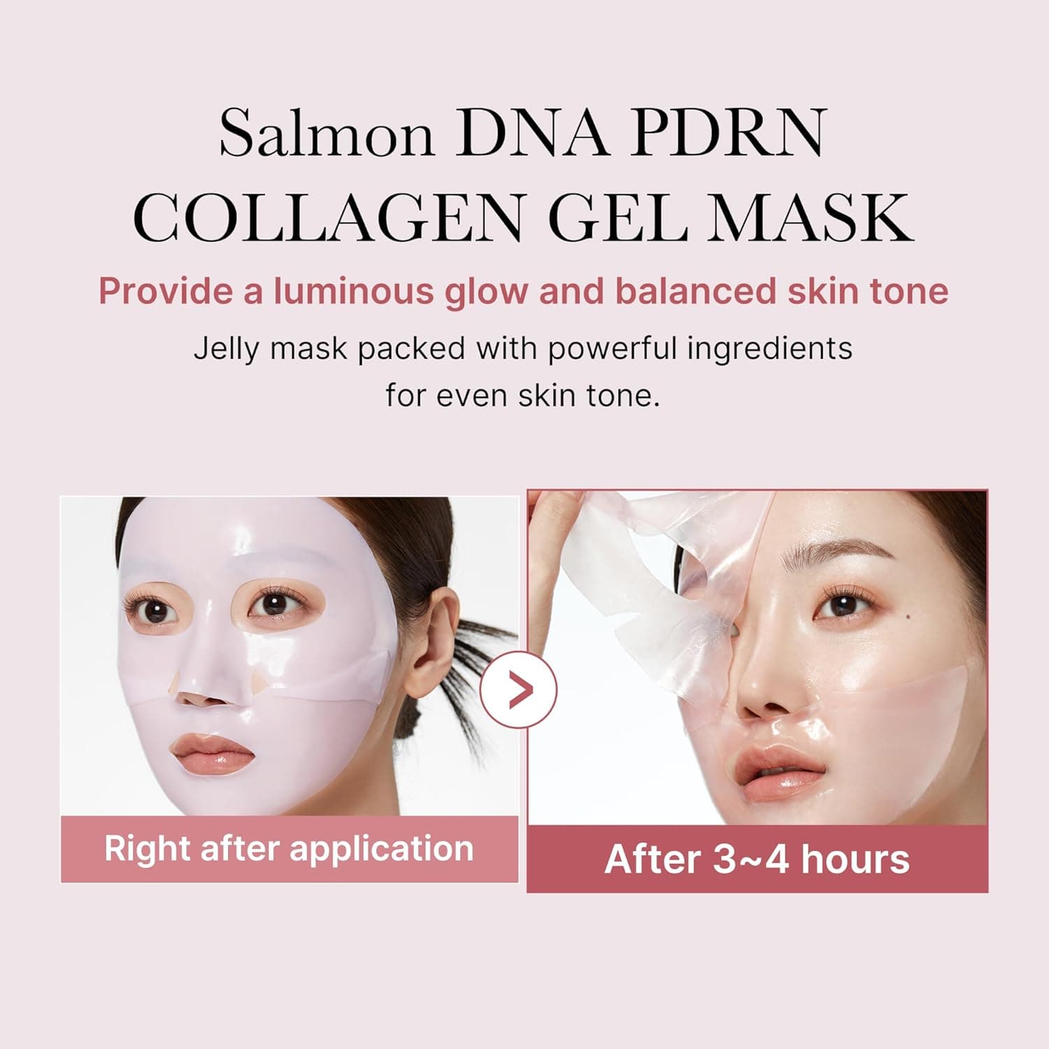 medicube Salmon DNA PDRN pink collagen jelly gel mask | overnight face mask for glass glow skin- elasticity, hydrating, firming and moisturizing | korean skincare, 28g, 4ea Pink PDRN - Image 5