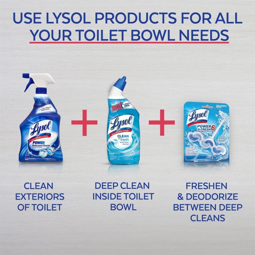 Lysol Toilet Bowl Cleaner Gel, For Cleaning and Disinfecting, Stain Removal, Forest Rain Scent, 24oz 24 Ounce (Pack of 1) - Image 6