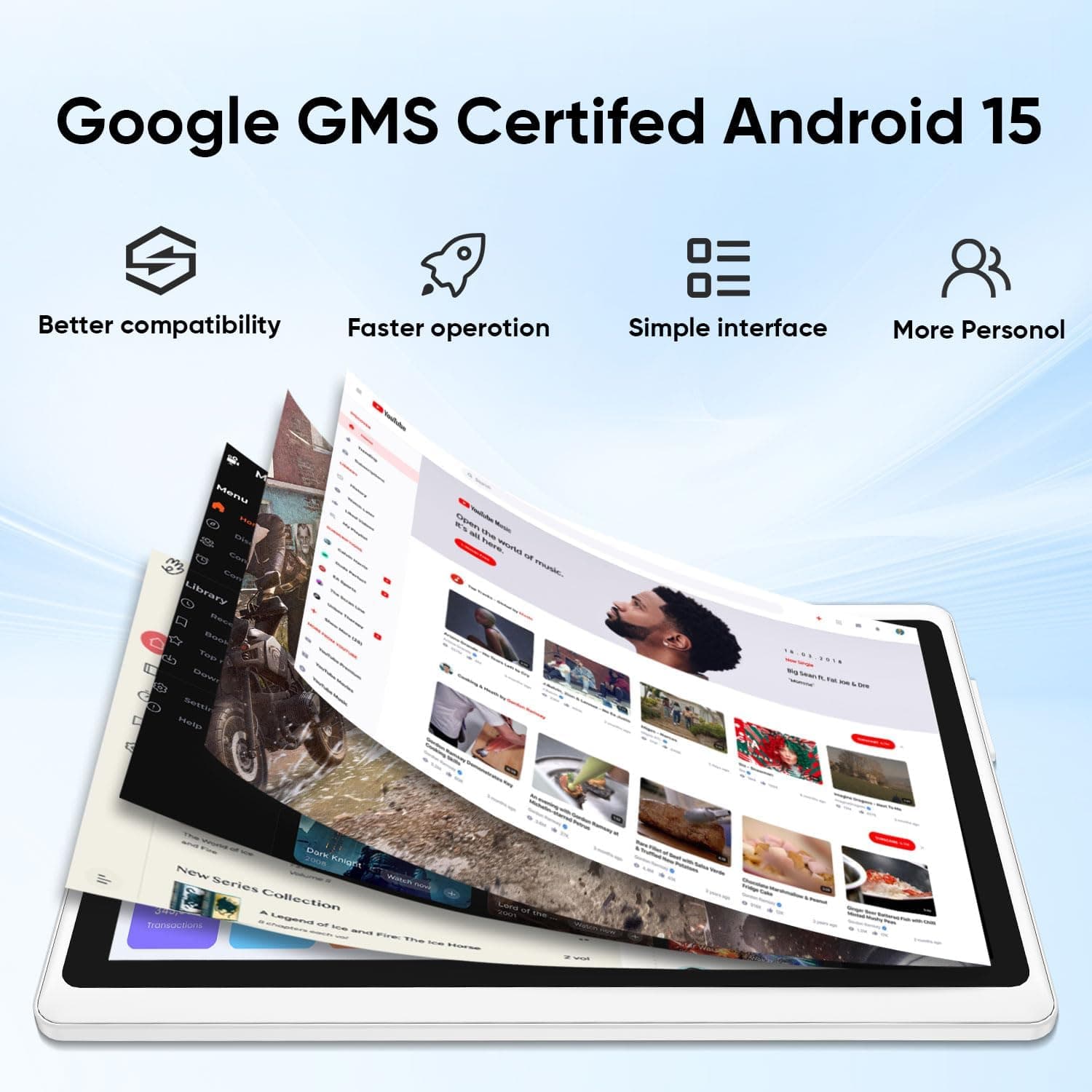 Android 15 Tablet 7 Inch Tablet, 9GB RAM 32GB ROM 1TB Expansion, Quad-core Processor, Dual Camera, 5G/2.4G WiFi, Bluetooth, Parental Control, Drop-Proof Case (Black) - Image 4