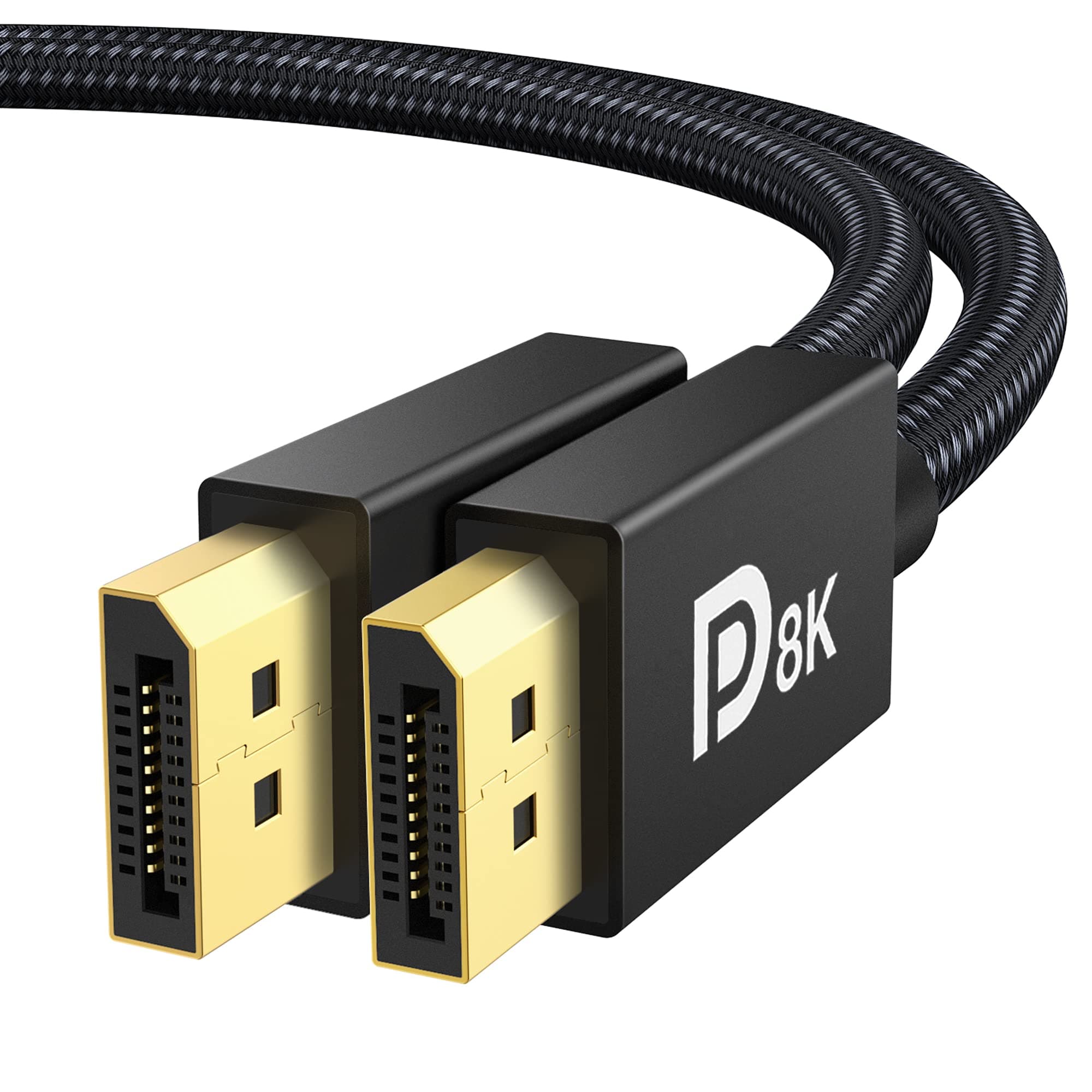 IVANKY 8K DisplayPort Cable 1.4, VESA Certified DP Cable 6.6ft (8K@60Hz, 4K@144Hz, 2K@240Hz)HBR3 Support 32.4Gbps, HDR, HDCP 2.2, FreeSync G-Sync, Braided Display Port for Gaming Monitor, Graphics, PC 6.6 Feet 8K-1 Pack