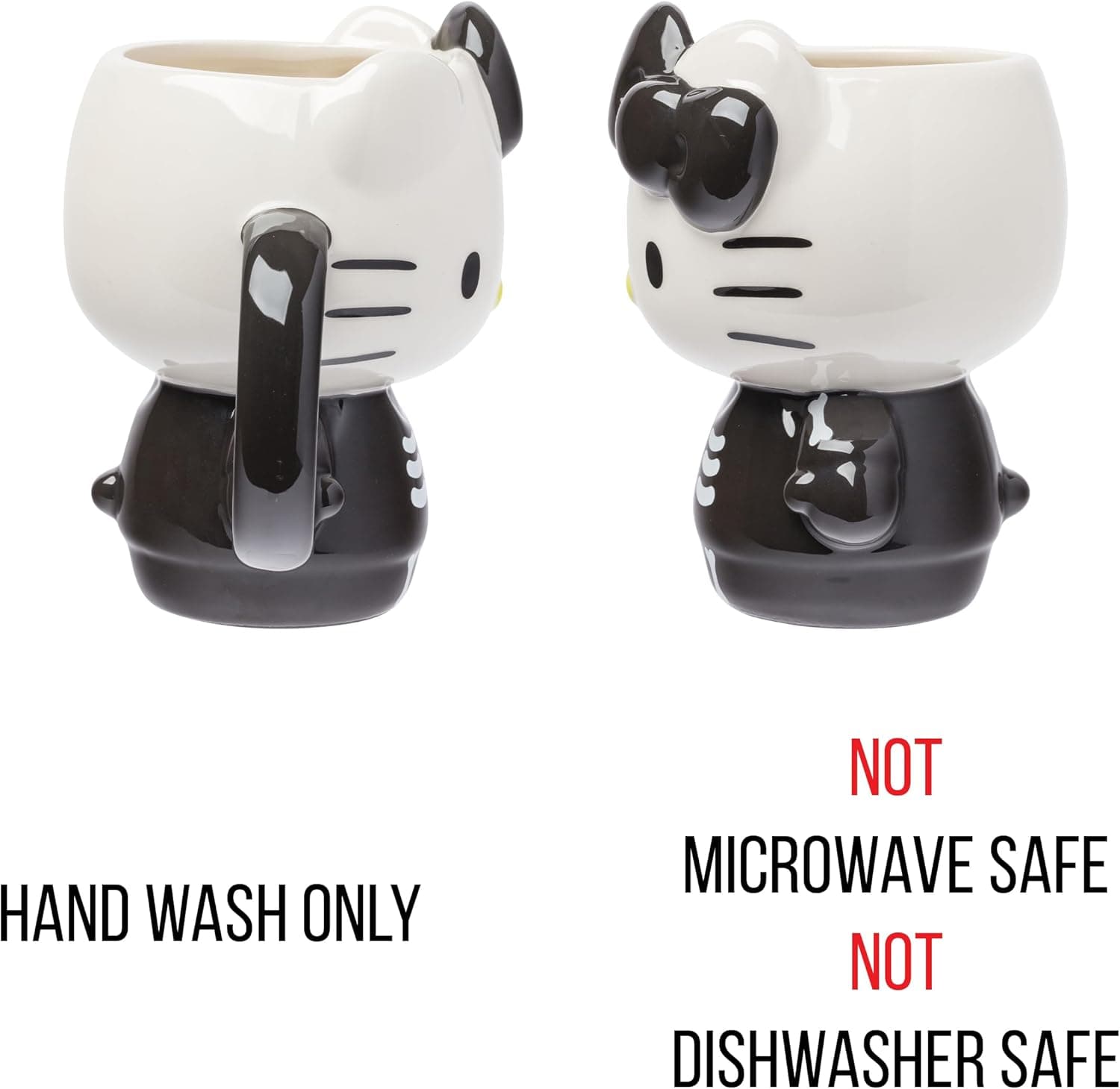 Silver Buffalo Sanrio Hello Kitty 万圣节骷髅服装陶瓷3D雕刻杯，20盎司 - Image 5