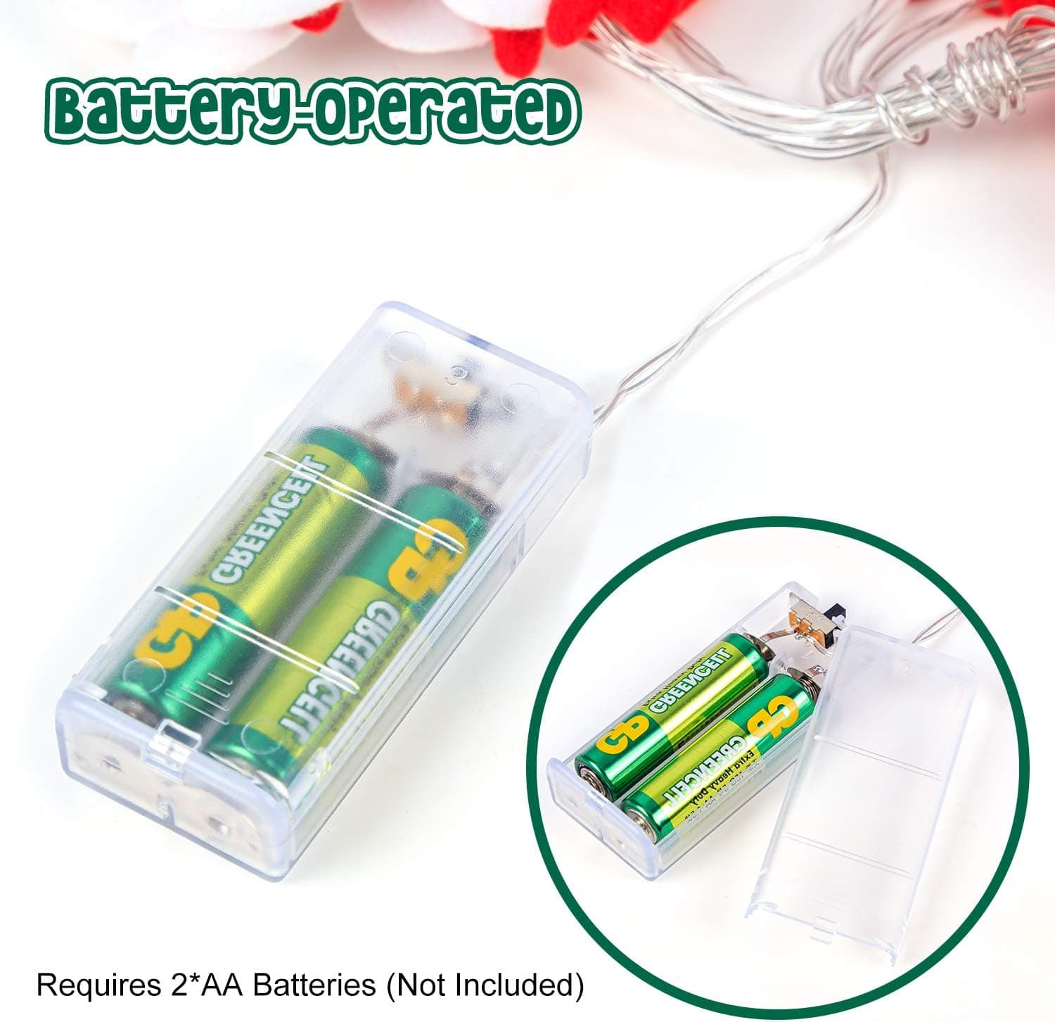 ZAUGONTW Christmas Snowman String Lights - 10 LEDs 5.4ft Waterproof Light Up String Lights, Short Plush Light for Christmas Decorations (Battery Operated) - Image 7