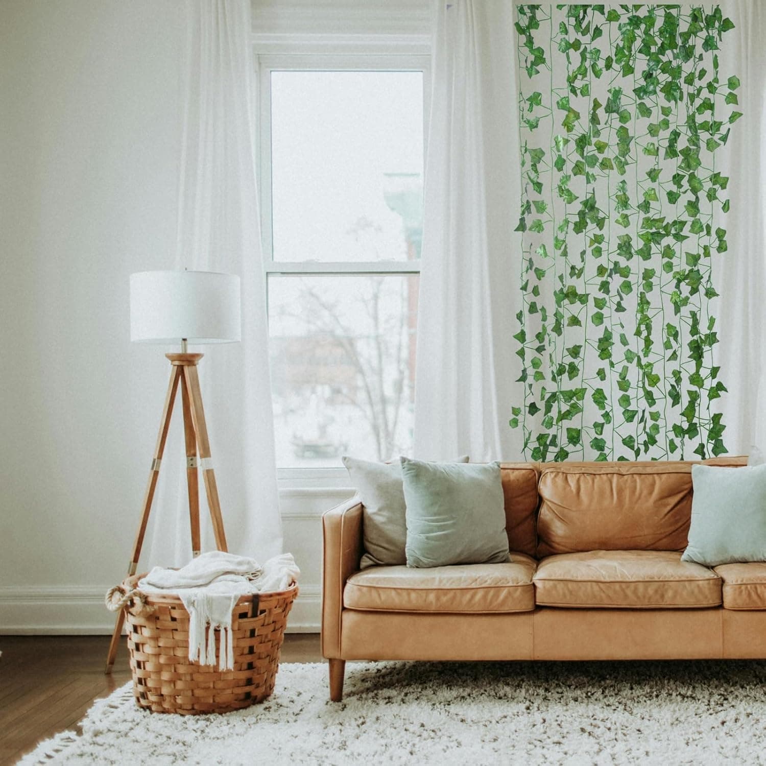 Fake Vines for Room Decor(12 Pack 84 Feet) Aesthetic Artificial Plant Ivy Leaves Hanging Greenery Garlands for Home Bedroom Wall Wedding Christmas Party Office Patio Outdoor Garden Décor 84FT 12PCS IVY - Image 7