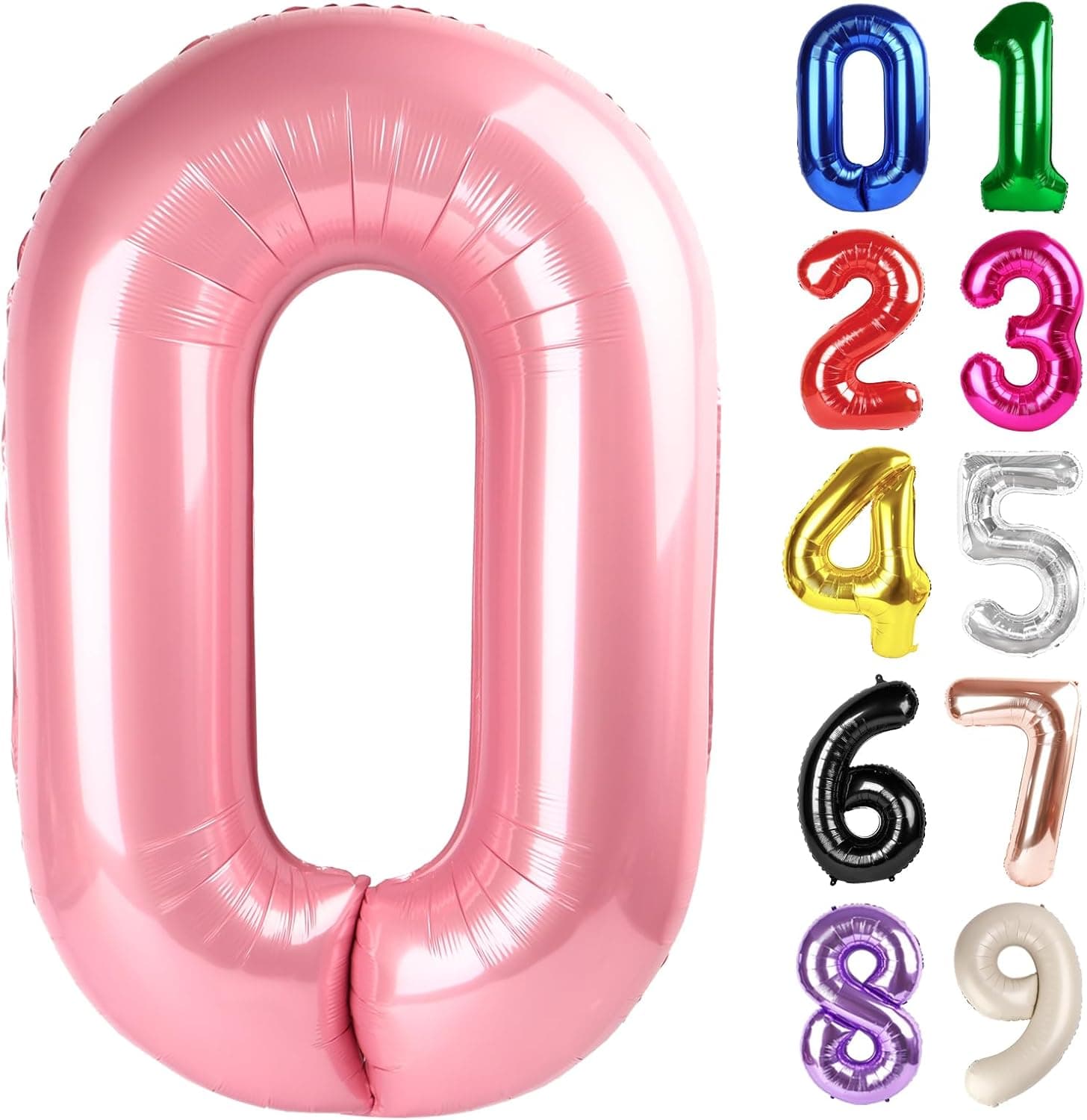 Amazon.com: 0 Balloon - Pastel Pink Birthday Number Balloons, 40 Inch Decorations | Pastel Pink inflatable birthday balloons 40 inch, jumbo foil 0th birthday decorations for women and men : Toys & Games