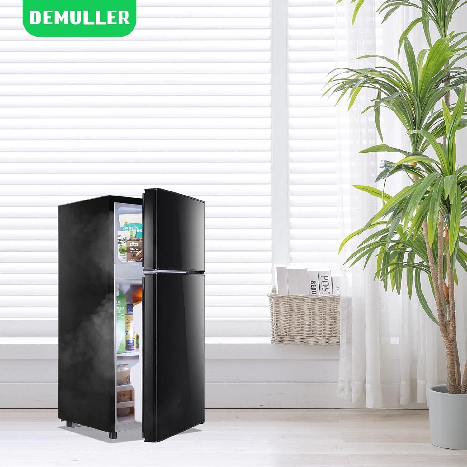 2.4 Cu.Ft Mini Fridge with Freezer & Double Door Small Tiny Size Refrigerator with 7 Temperature Control Knob Only Suitable for One Person Use Black - Image 10