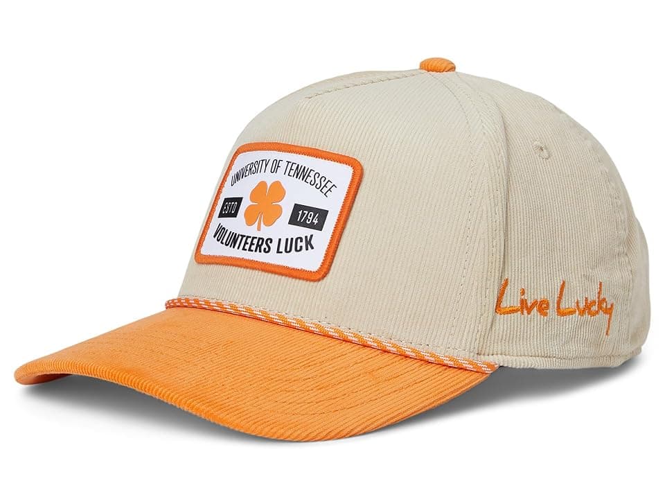 Black Clover Tennessee Legacy Adjustable Snapback Hat Licensed Caps Natural/Orange/Corduory With Rope Hd Patch, Corduroy/Cotton