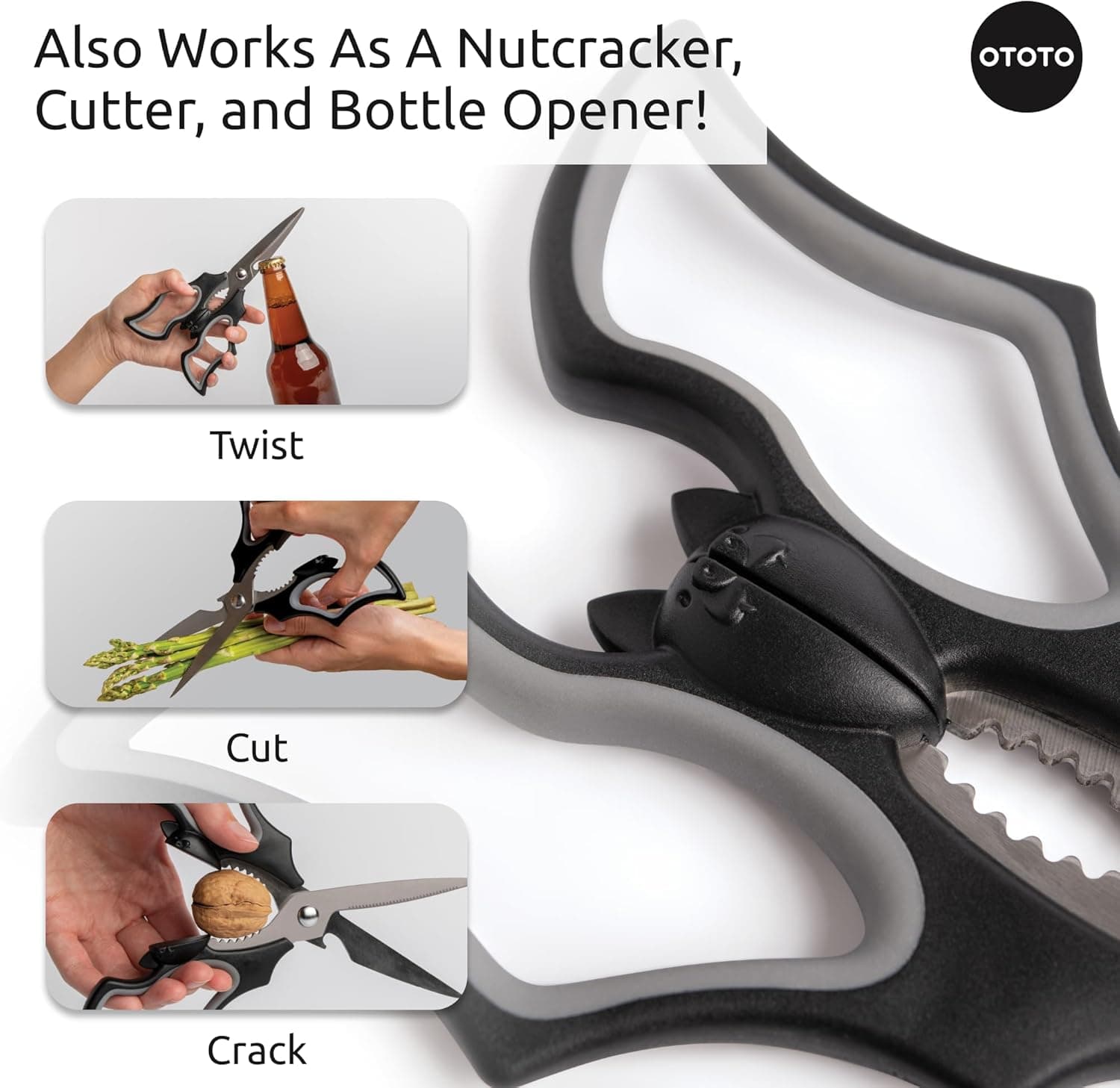 OTOTO Elizabat Kitchen Scissors - Halloween Goth Cute Bat Kitchen Shears, Gothic Scissors Utensils - Spooky Bats Halloween Gifts, Cute Gadgets - Image 5