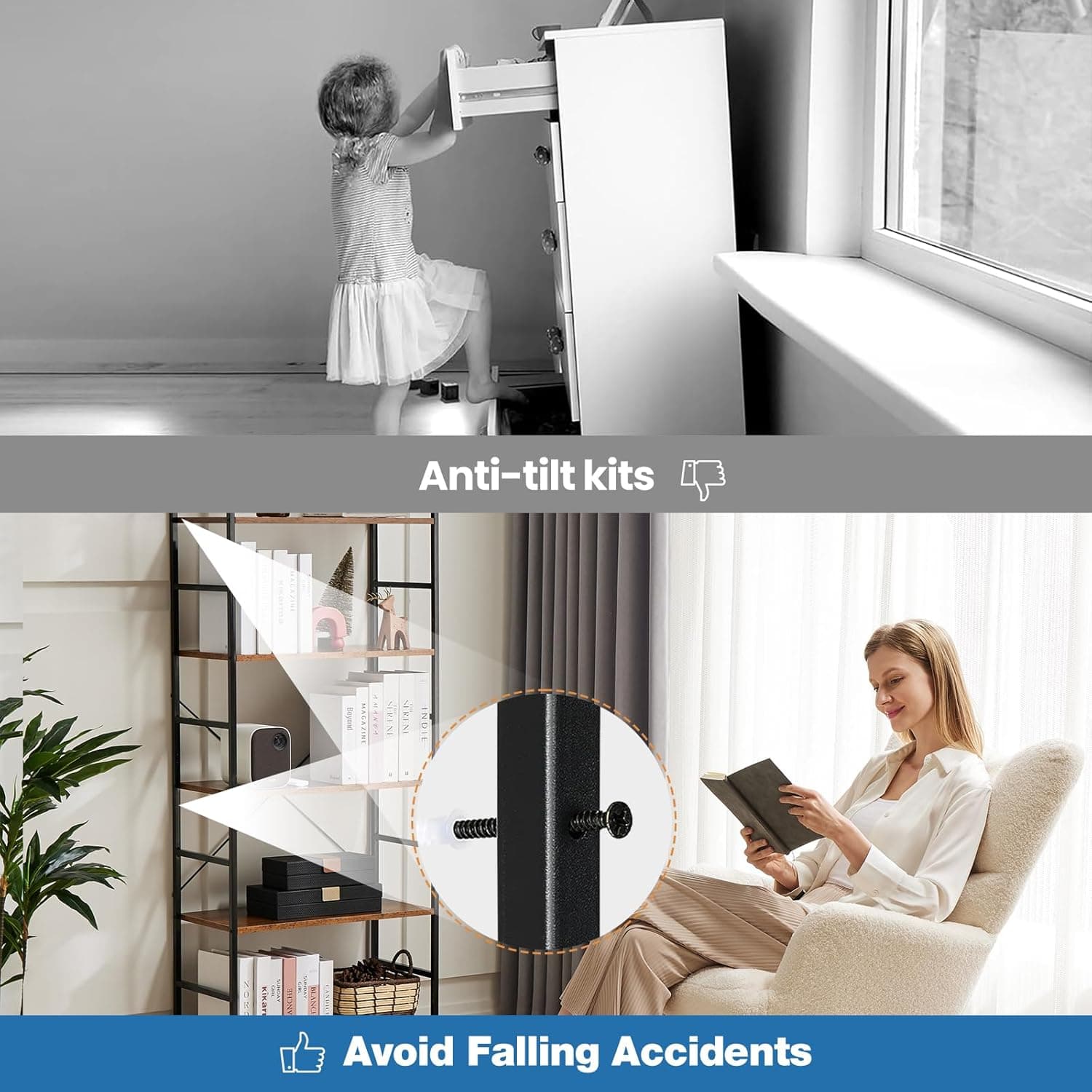 DUMOS 5 Tiers Bookshelf, Classical Modern Book Shelf, Tall Display Shelves in Living Room/Home/Office, Storage Organizer for CDs/Books/Movies, Rustic Brown Rustic Brown 5 Tier - Image 7