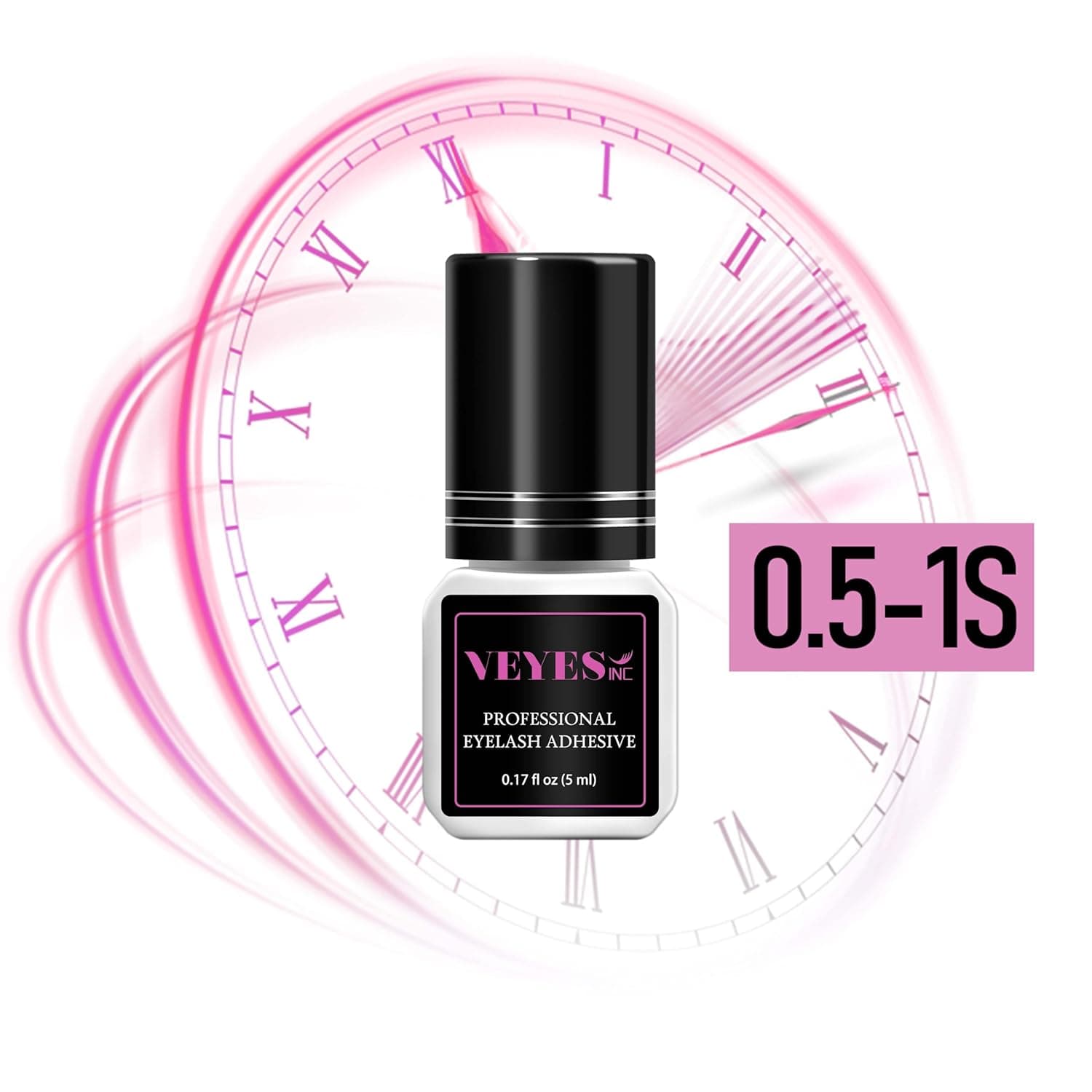 VEYES INC Eyelash Extension Glue - Extra Strong Professional Lash Glue 5ml | 1 Sec Drying time | Retention - 8 Weeks | Black Adhesive for Semi-Permanent Extensions Salon Use for Lash Tech - Image 3