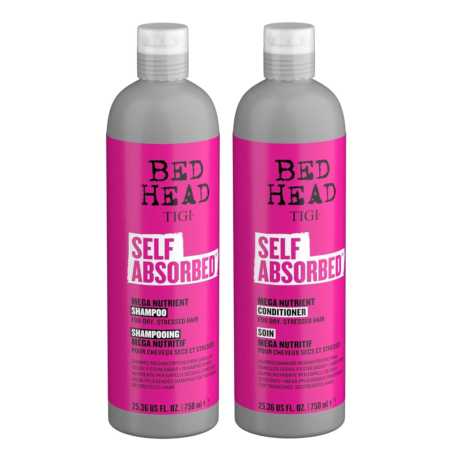 Bed Head by TIGI Frizz Control Shampoo and Conditioner Set for Dry Hair, Self Absorbed Nourishing Hair Care to Visibly Repair and Strengthen Hair From Within, 25.36 Fl oz, 2 Pack - Image 3