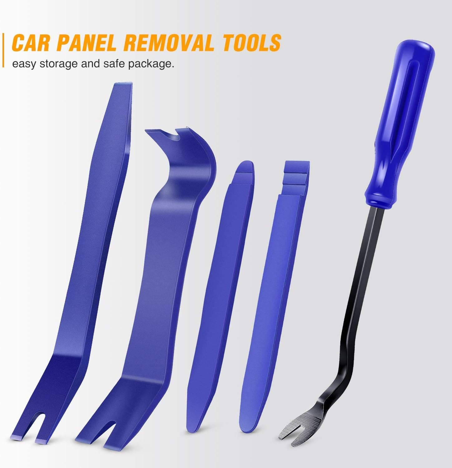GOOACC 5PCS Auto Trim Removal Tool Kit No-Scratch Pry Tool Kit para sa Car Door Clip Panel & Audio Dashboard Dismantle -5PCS - Image 9
