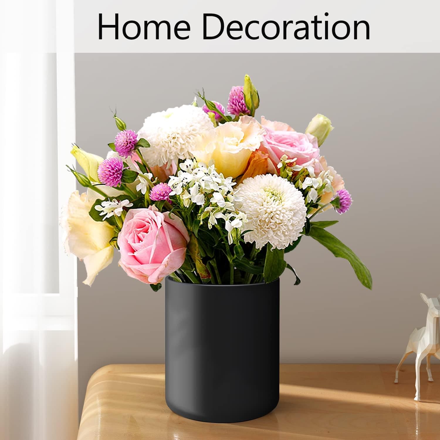 Black Kitchen Utensil Holder for Countertop, Matte Ceramic Utensils Crock for Kitchen Counter-top, Modern Spatula Holder, Cooking Utensil Holder Easy to Clean for Farmhouse 4.5×6.4 IN 6.4 INCH Black - Image 5