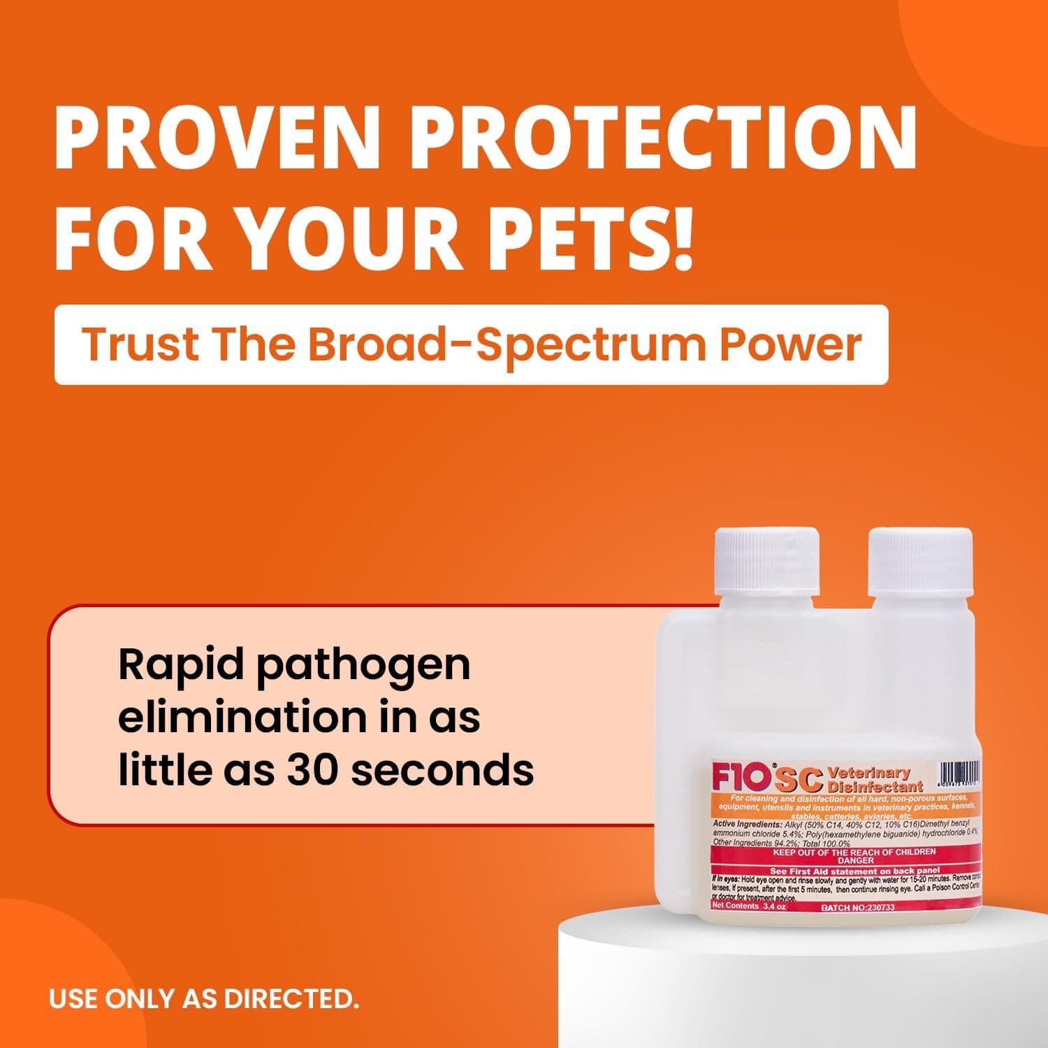 F10 SC Concentrated Veterinary Disinfectant for Kennels, Litter Box, Cage, Terrariums, Habitats, Vet Practices - 100 ml (3.4oz) 3.4 Fl Oz (Pack of 1) - Image 6