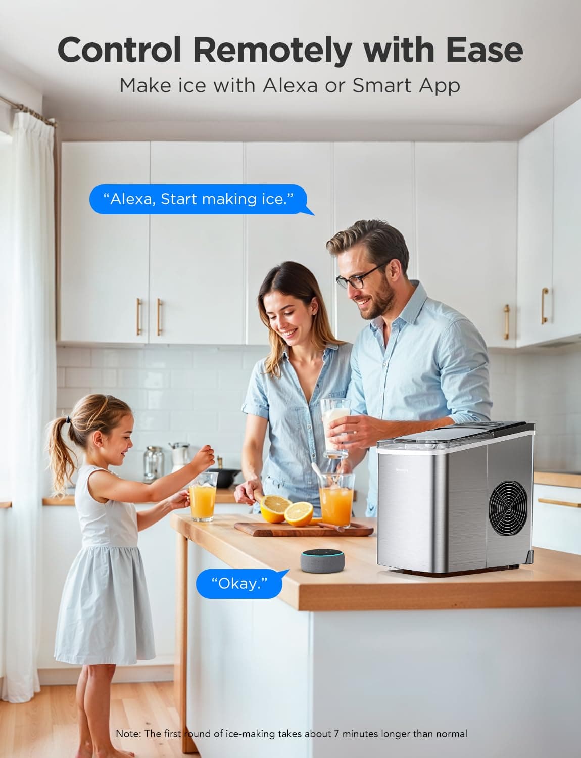 GoveeLife Smart Countertop Ice Makers, Portable Ice Maker Machine with Self-Cleaning, 6 Mins 9 Bullet Ice, 26lbs/24Hrs, Voice Remote for Home Kitchen Party Camping, with Ice Scoop Stainless Silver - Image 3