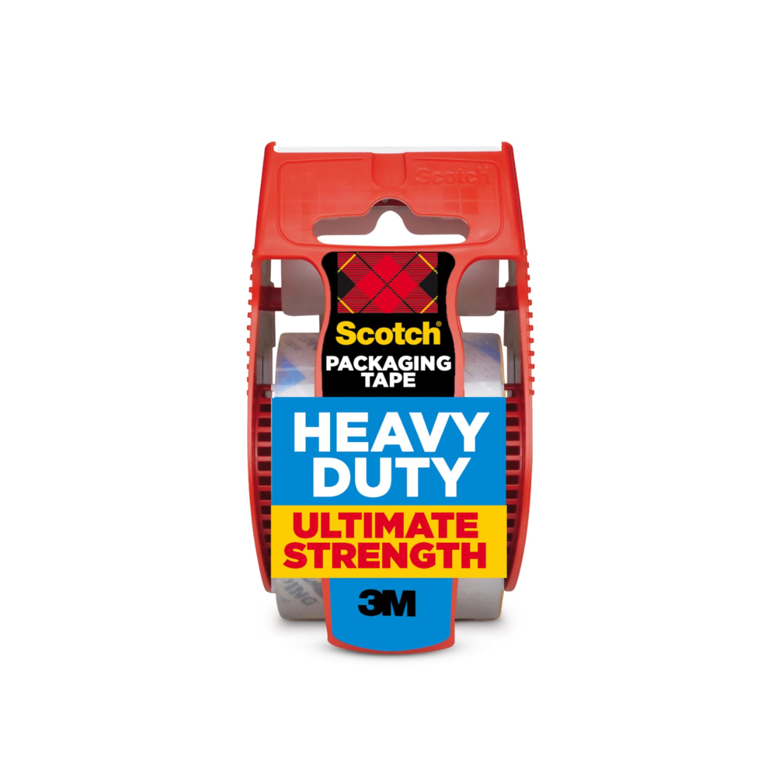 Scotch Heavy Duty Shipping Packing Tape, Clear, Shipping and Packaging Supplies, 1.88 in. x 27.7 yd., 1 Tape Roll with Dispenser 1 Roll