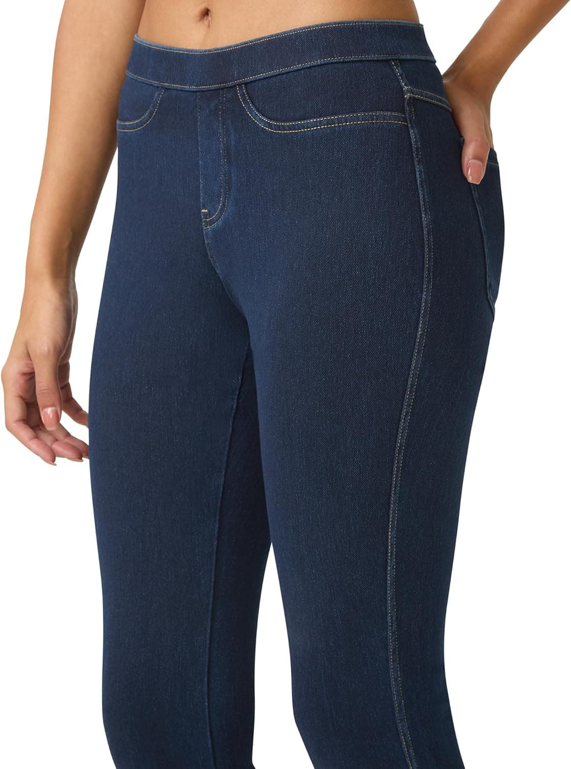 No Nonsense Women’s Classic Denim Leggings, Jeggings for Women with Real Back Pockets, High Waisted Stretch Jeans 2X Dark Denim - Image 4