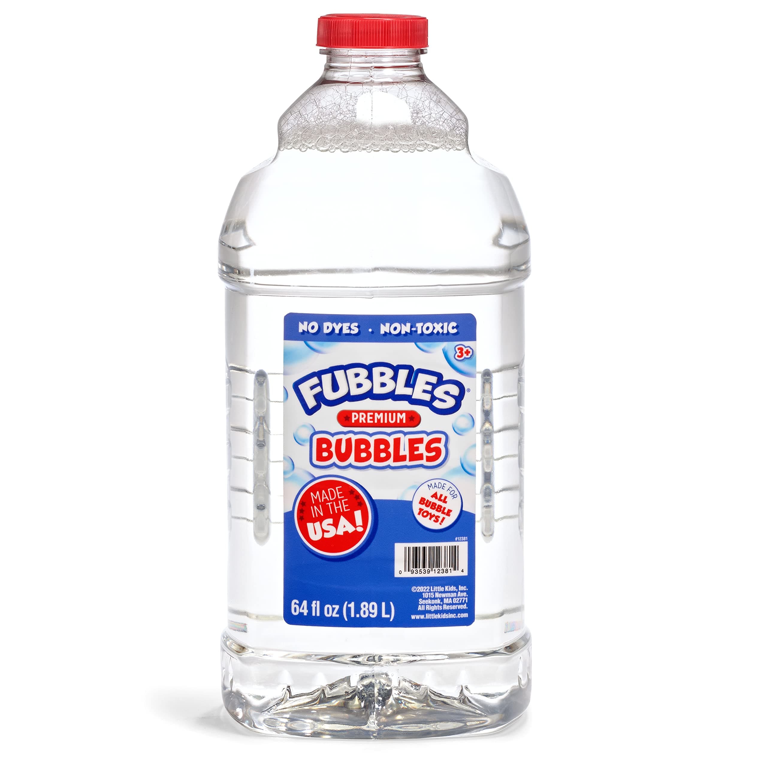 Little Kids Bubbles by Fubbles | Made in The USA | 64oz Non Toxic Bubble Solution | Refill Solution for Bubble Machines and Bubble Toys 1