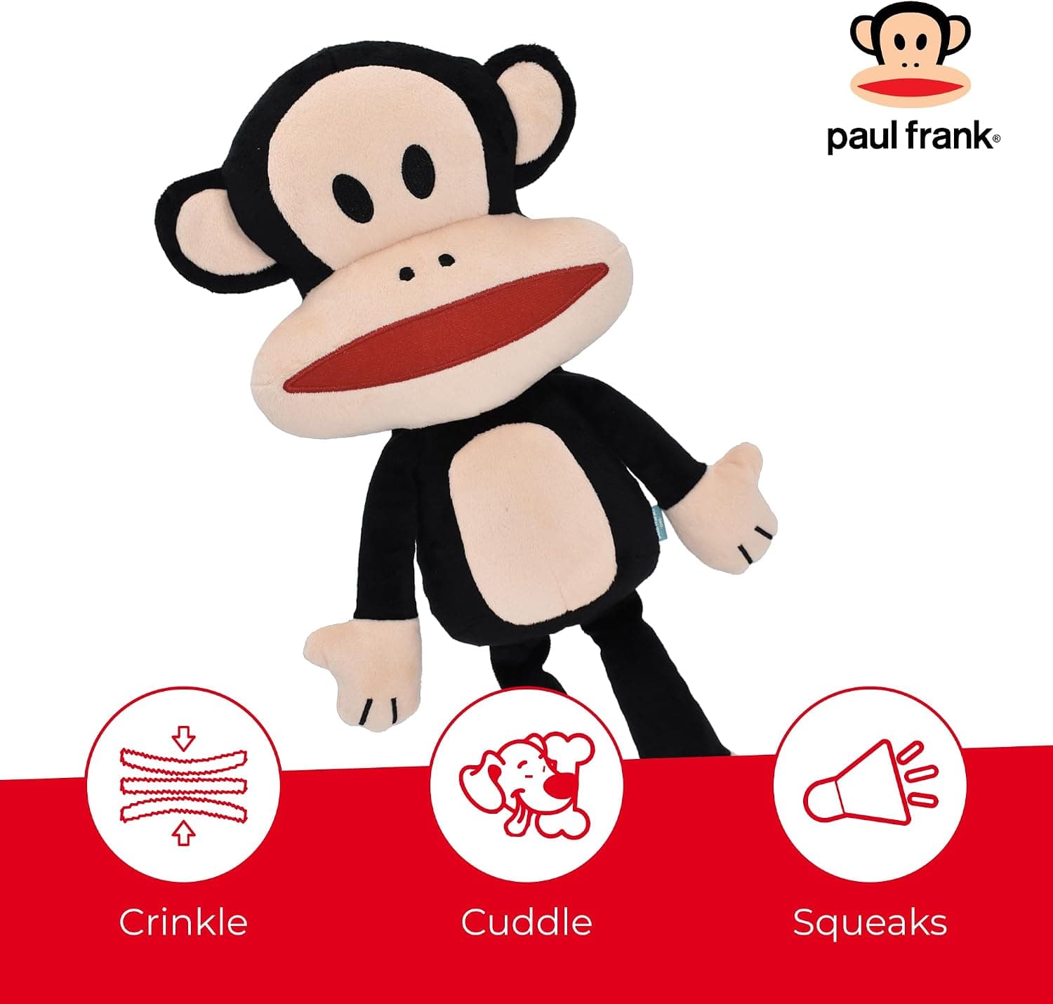 Amazon.com : Multipet Paul Frank's Julius The Monkey Dog Plush Toy - Squeaky Toy for All Dogs - Extra Soft Plush - Stuffed Animal for Cuddling & Playing (10") : Pet Supplies - Image 5