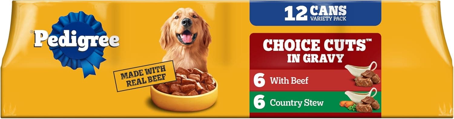 Pedigree Choice Cuts in Gravy Adult Canned Soft Wet Dog Food, Beef & Country Stew, 13.2 oz. Cans (12 Count, Pack of 1) Variety: Beef & Country Stew 12 Count (Pack of 1) - Image 2