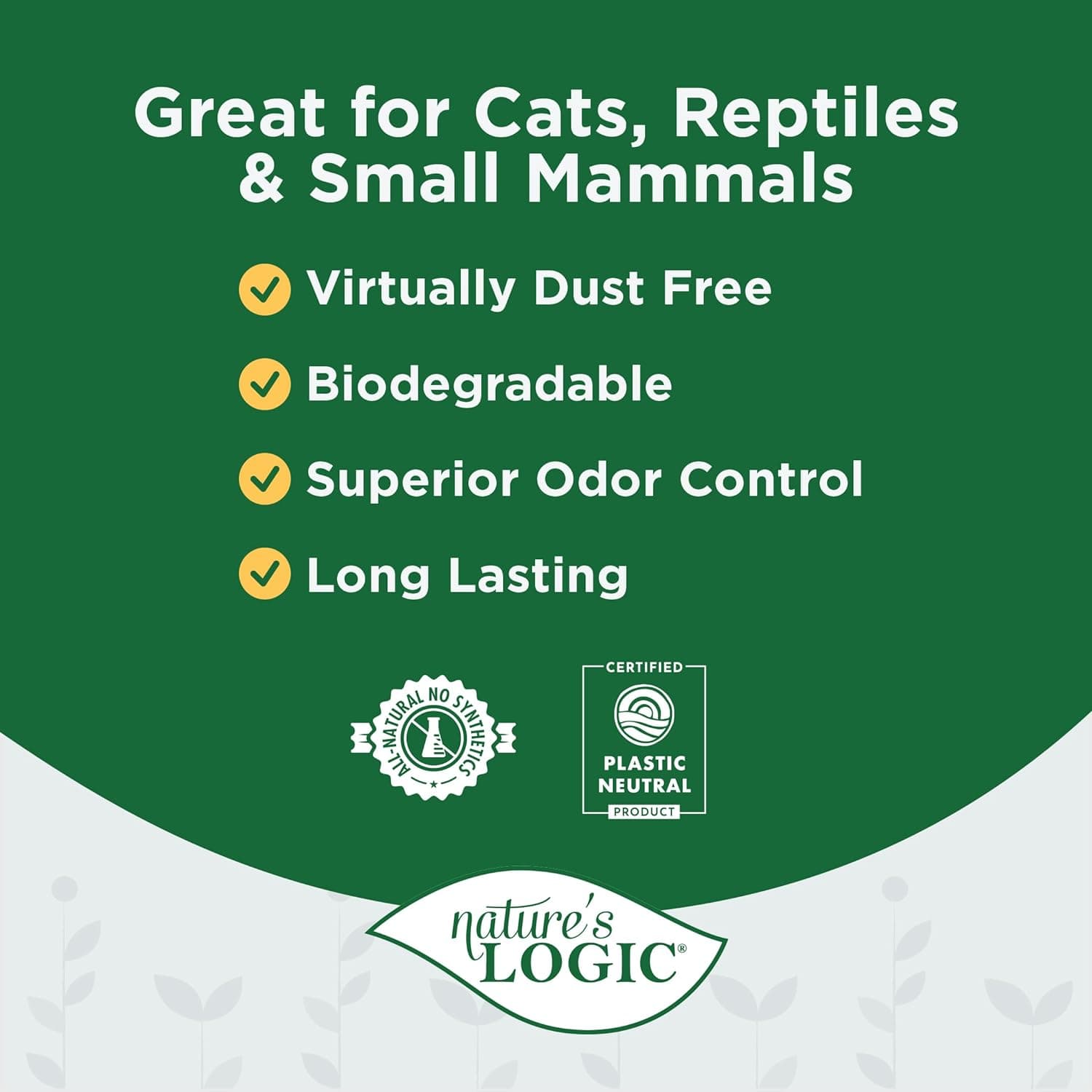 Nature's Logic 100% Natural Pine Pellet Cat Litter - 100% Ponderosa Pine, Dust-Free, Unscented, Biodegradable - Safe for Cats, Kittens, Reptiles & Small Pets - Highly Absorbent - 12 lb Bag - Image 5