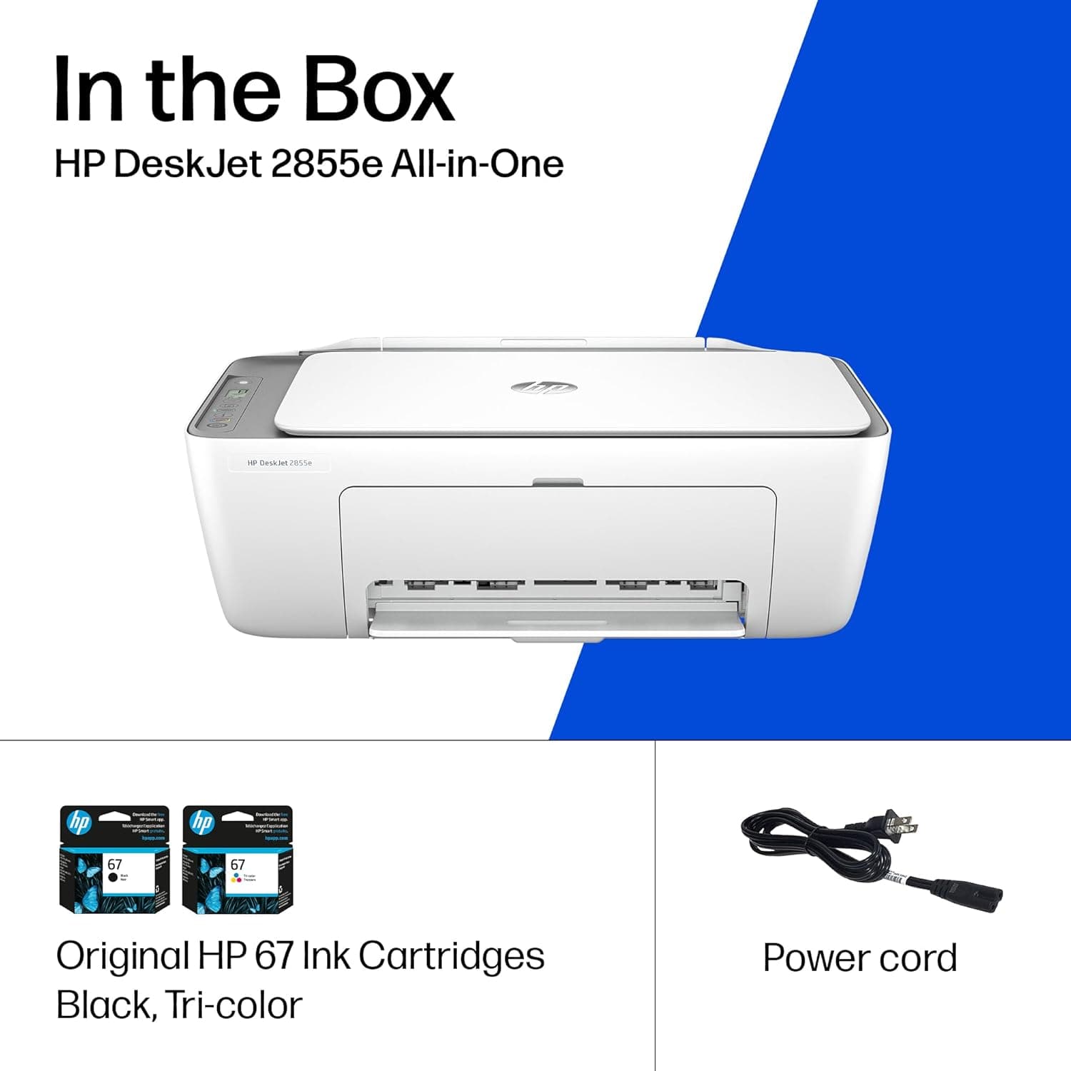 HP DeskJet 2855e Wireless All-in-One Color Inkjet Printer, Scanner, Copier, Best-for-home, 3 months of Instant Ink included, Single-band Wi-Fi connectivity (588S5A) - Image 9