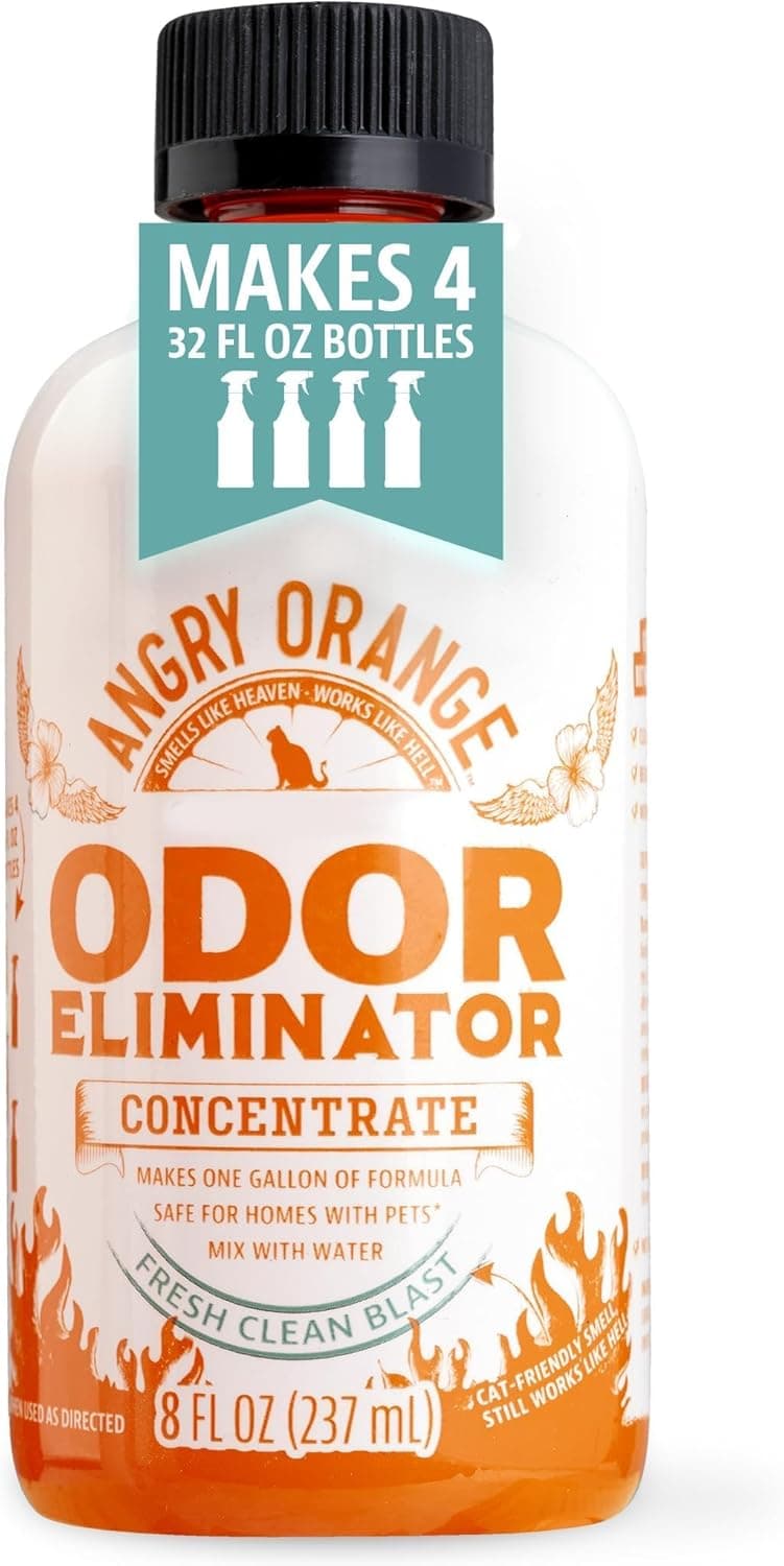 Angry Orange Pet Odor Eliminator Concentrate for Cat Urine and Smells - Fresh Scent - 8 oz (Makes 128 oz of Cleaner) Fresh Scent 8 Fl Oz (Pack of 1) - Image 2