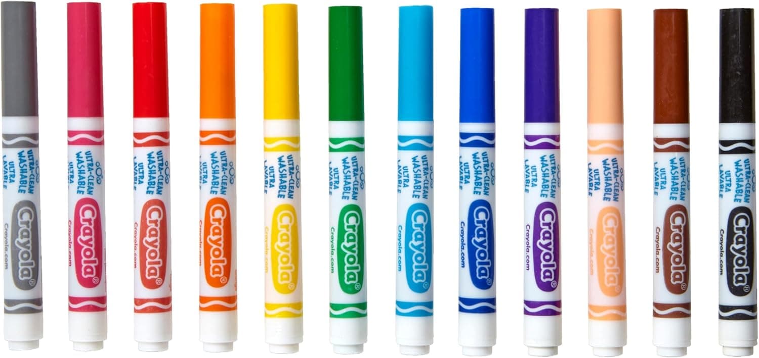 Crayola Broad Line Markers (12 Count), Washable Markers for Kids, Assorted Colors, Arts & Crafts Supplies, For Coloring Books & Art Projects, Ages 3+ - Image 8