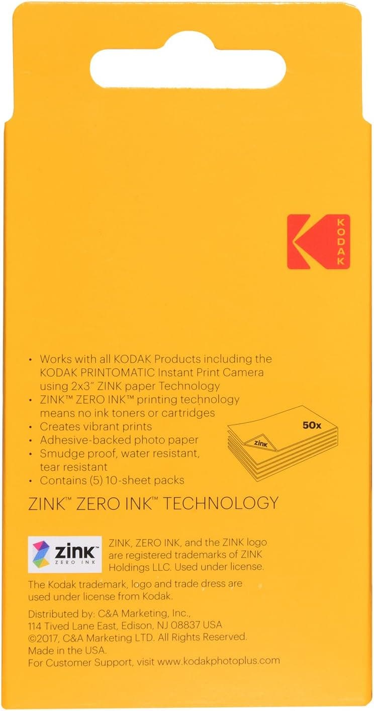 KODAK ROD-Z2X350 Papel Fotográfico Zink Premium de 2''x3'' 50 Hojas Compatible PRINTOMATIC 50 unidades (Paquete de 1) - Image 2