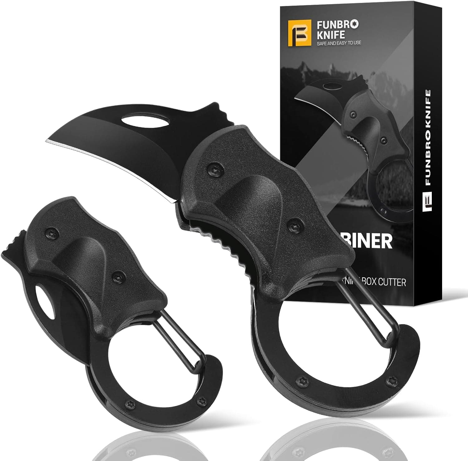 Small Pocket Knife Gift for Men, Keychain Box Cutter with 1.34inch Blade, Mini Folding Knives EDC Gadgets for Everyday Carry, Stocking Stuffers Gift for Adults Men Him Classic Black - Image 2