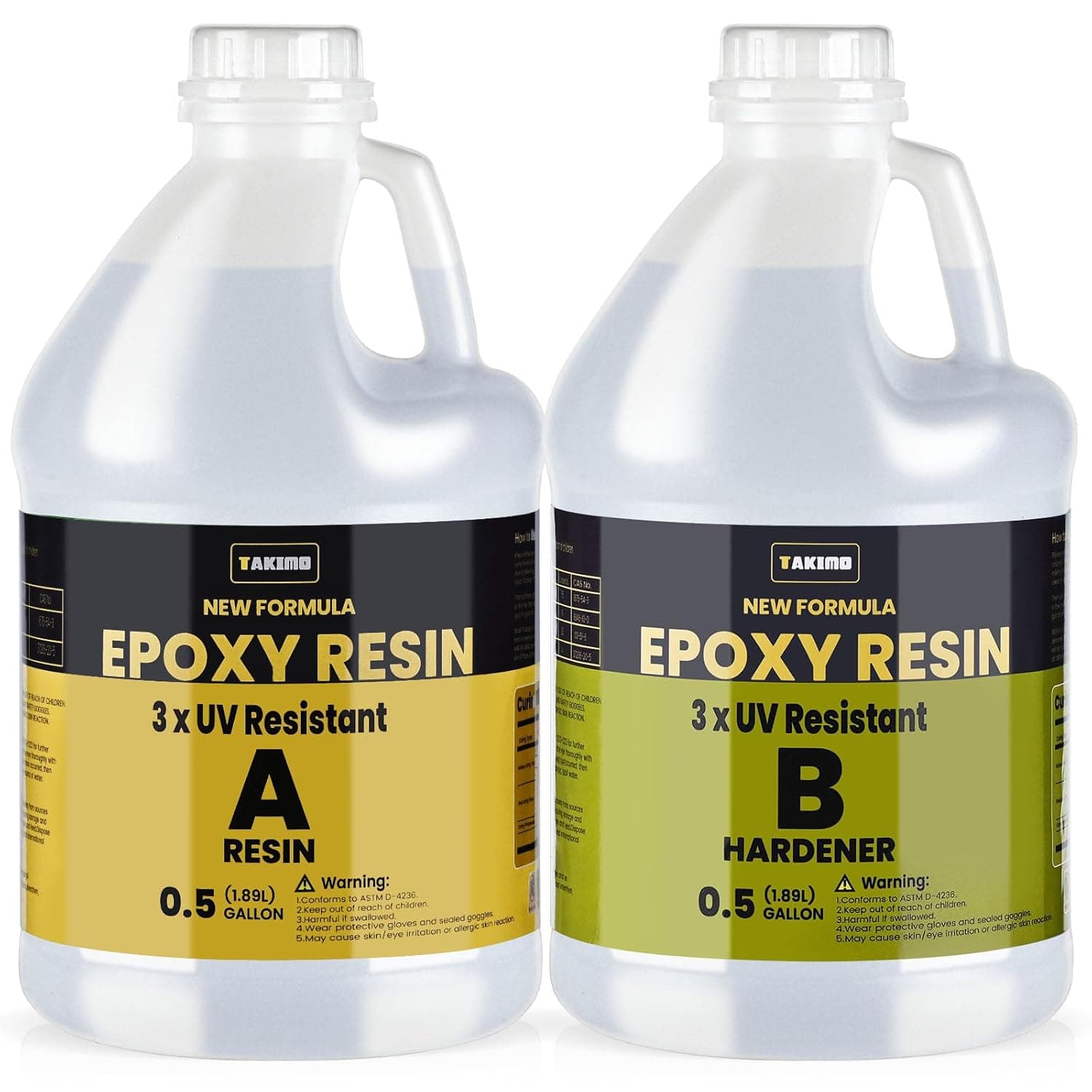 TAKIMO 1 Gallon 3×UV Resistant Resin Kit,No Bubble & Crystal Clear Epoxy Resin for Coating, Casting, Table Top,DIY, Bar Top, River Tables, Resin Art, Wood with High Gloss Finish - Image 2