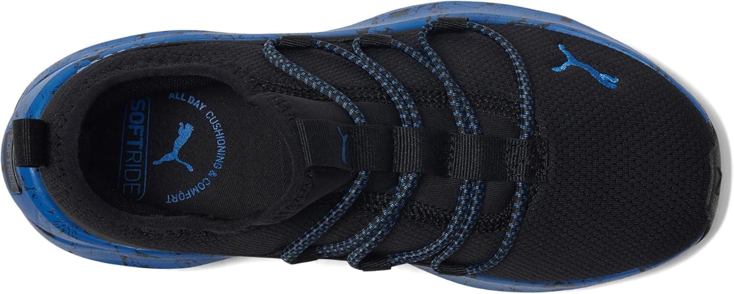 PUMA Unisex-Child Softride One4all Slip on Shoes Sneaker 13 Little Kid Puma Black-victoria Blue - Image 3