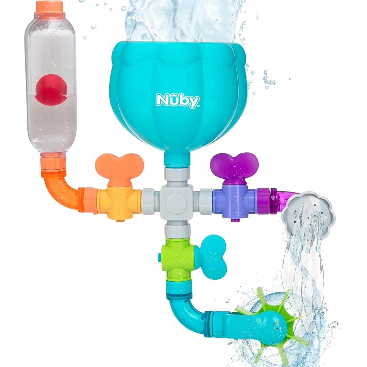 Đồ Chơi Tắm Nuby Wacky Waterworks Pipes - Đồ Chơi Bồn Tắm Cho Bé Với Các Tính Năng Tương Tác Để Phát Triển Nhận Thức - Image 2