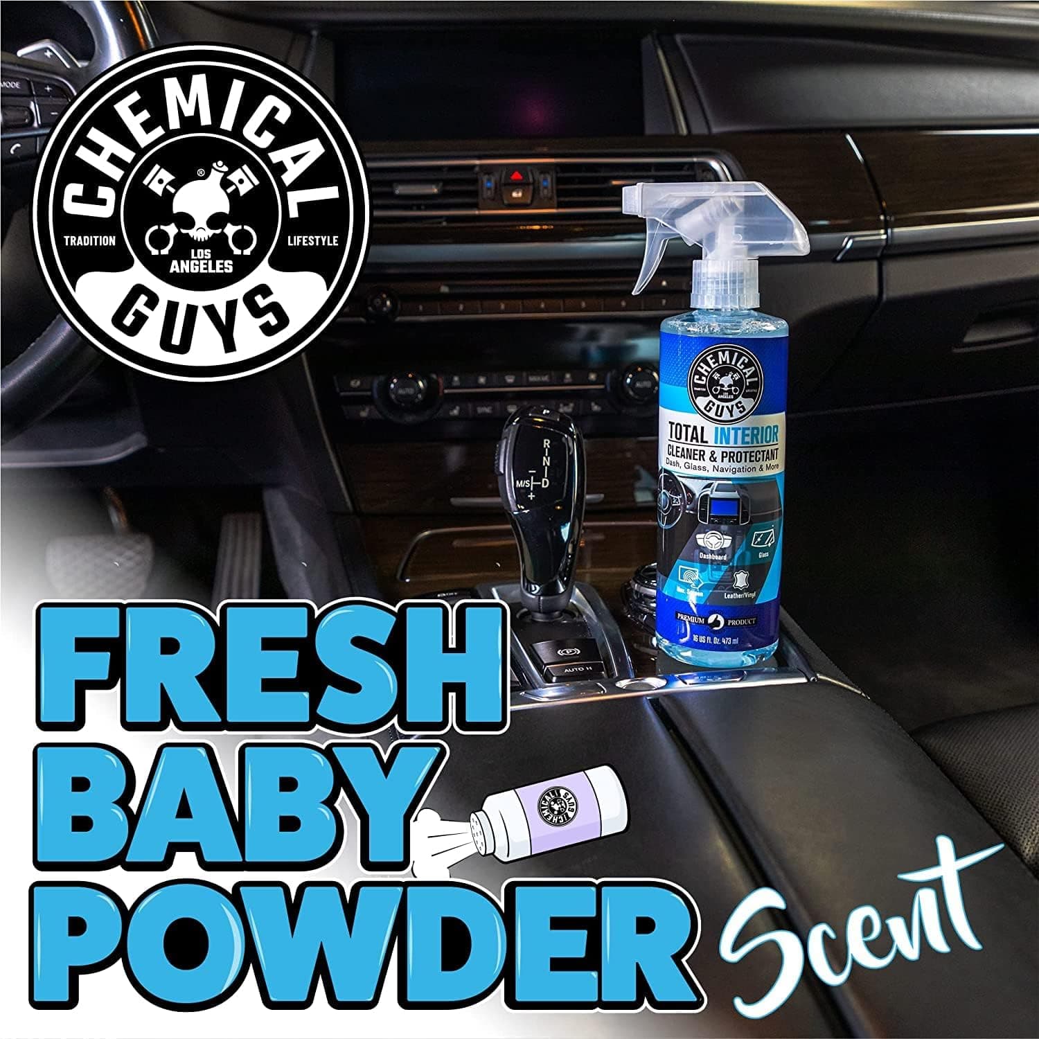 Chemical Guys Total Interior Cleaner & Protectant Limpiador Interior, Limpia y Protege Cuero, Vinilo, Plástico, Goma, Cristal con un Acabado Sin Rayas — Autos, Camiones, SUVs, RVs, 16 oz 16 Fl Oz (Paquete de 1) Fresco - Image 8