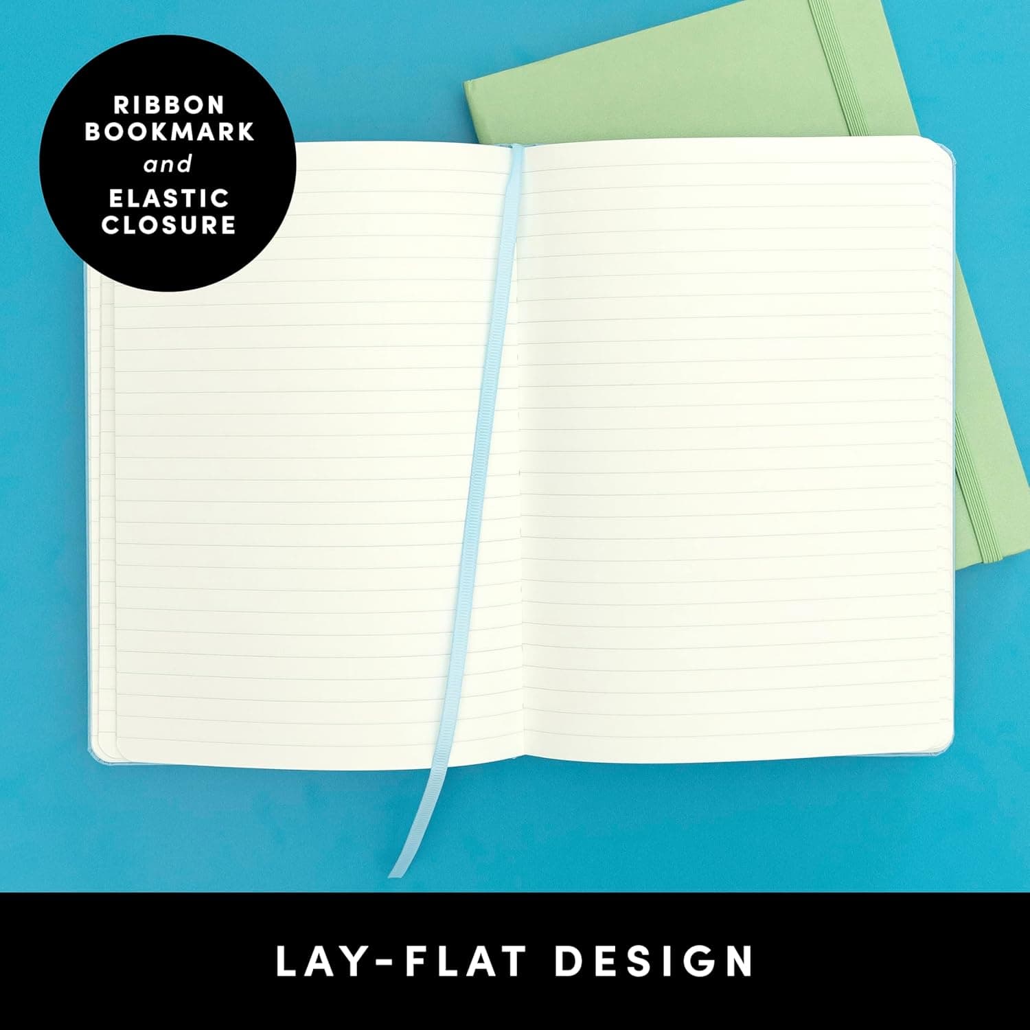 PAPERAGE Lined Journal Notebook, (Black), 160 Pages, Medium 5.6 in x 8 in - 100 GSM Thick Paper – Hardcover Journaling Notebook for Work, School & Note Taking Lined 160 Pages Black - Image 3