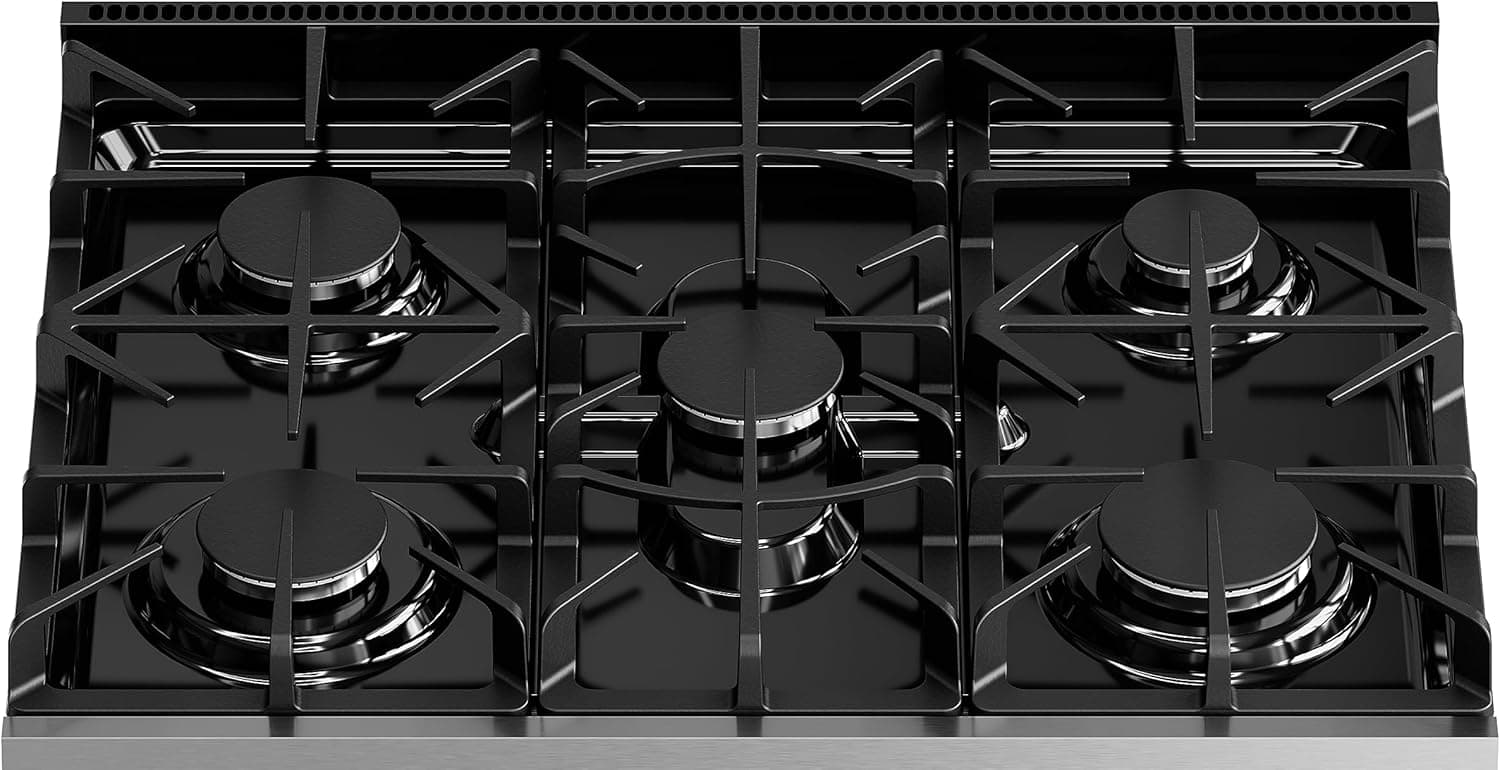 Kenmore Front Control Gas Range Oven with 5 Cooktop Burners, True Convection, Steam and Self Clean, Freestanding Stainless Steel Stove and Oven, 4.8 cu. ft. Capacity - Image 15