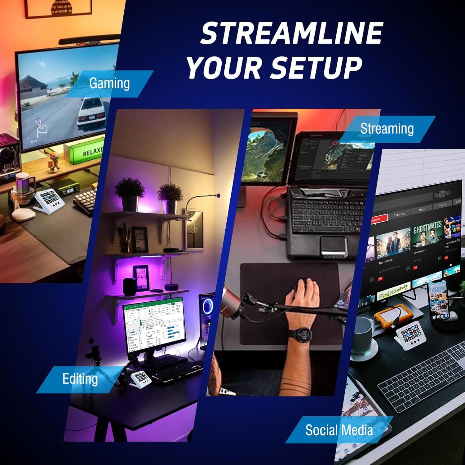 Macro Keypad, Stream Controller Deck Gaming Streaming Shortcut Keyboard, 18 Programmable Keys Customizable Visual AI Pad USB Soundboard for OBS, YouTube, Desk Office Setup, Laptop, PC, Mac - Image 7