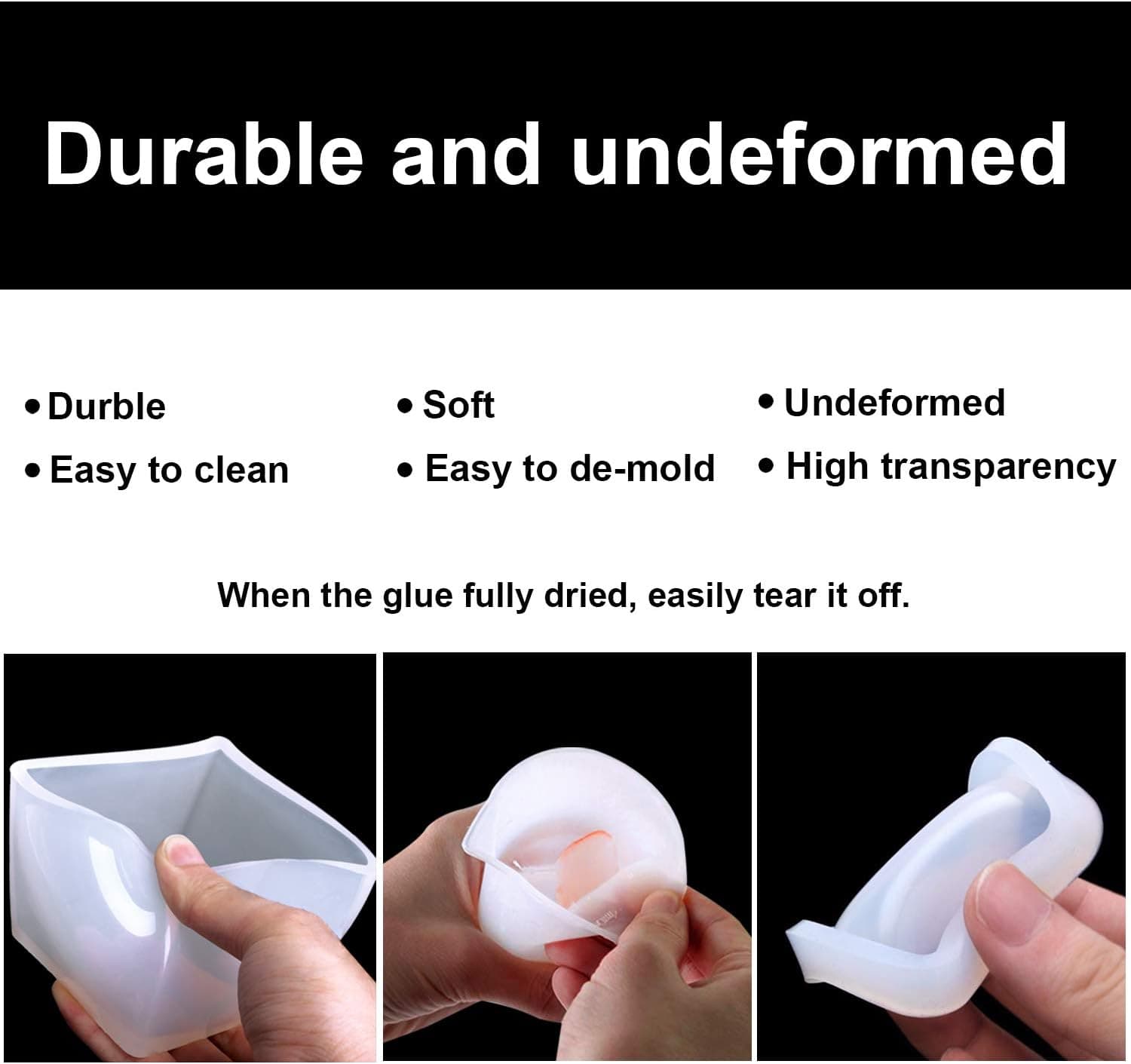 Silicone Resin Molds 5Pcs Resin Casting Molds Including Sphere, Cube, Pyramid, Square, Round with 1 Measuring Cup & 5 Plastic Transfer Pipettes for Resin Epoxy, Candle Wax, Soap, Bowl Mat etc Kit 1 - Image 4