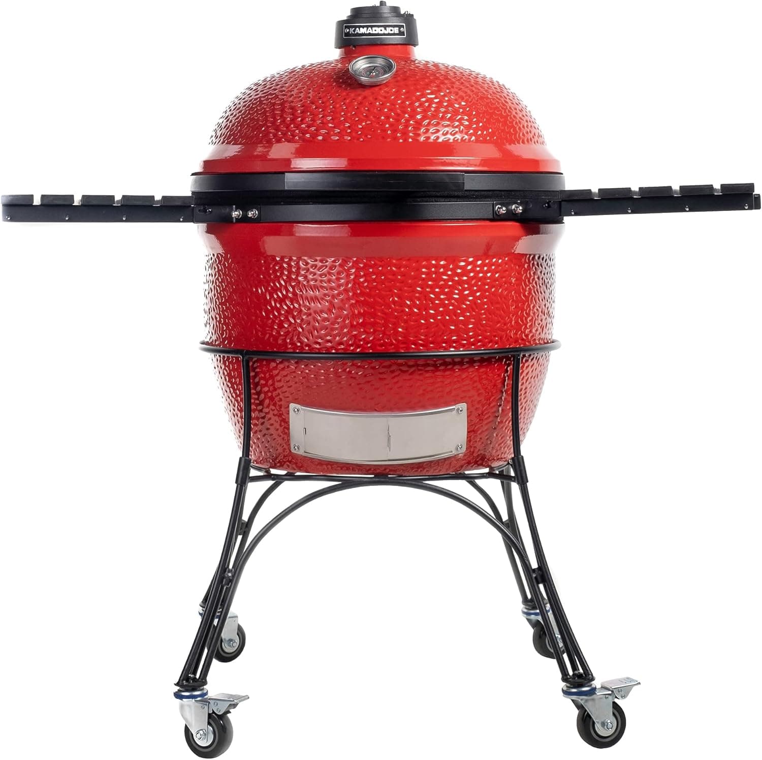Kamado Joe Big Joe Series I 24-inch Ceramic Charcoal Grill and Smoker with Cart, Side Shelves, Stainless Steel Grates and 450 Cooking Square Inches in Red, Model BJ24Rh Big Joe I - Image 2