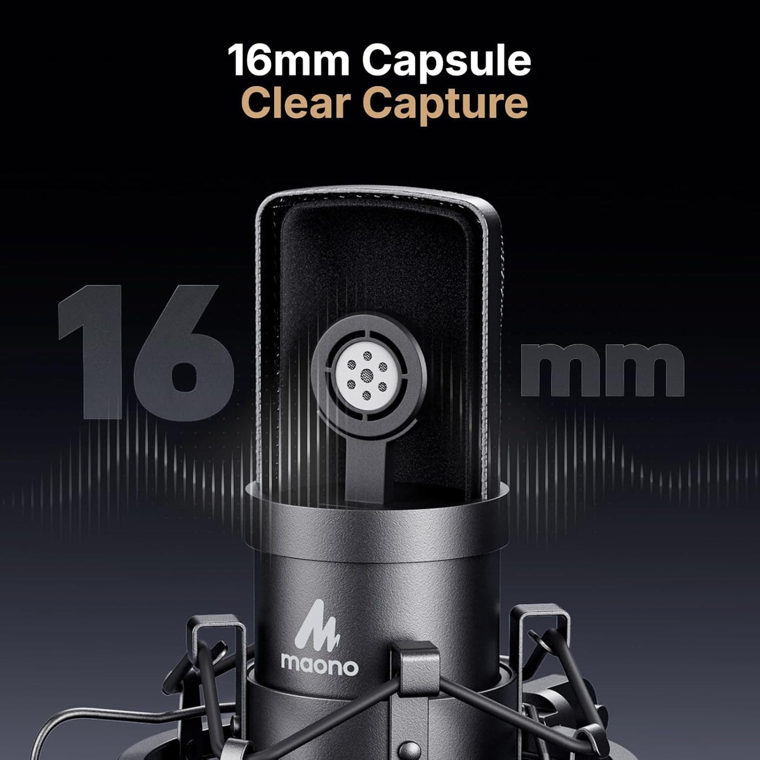 USB Microphone, MAONO 192KHZ/24Bit Plug & Play PC Computer Podcast Condenser Cardioid Metal Mic Kit with Professional Sound Chipset for Recording, Gaming, Singing, YouTube (AU-A04) A04 Mic Black - Image 4