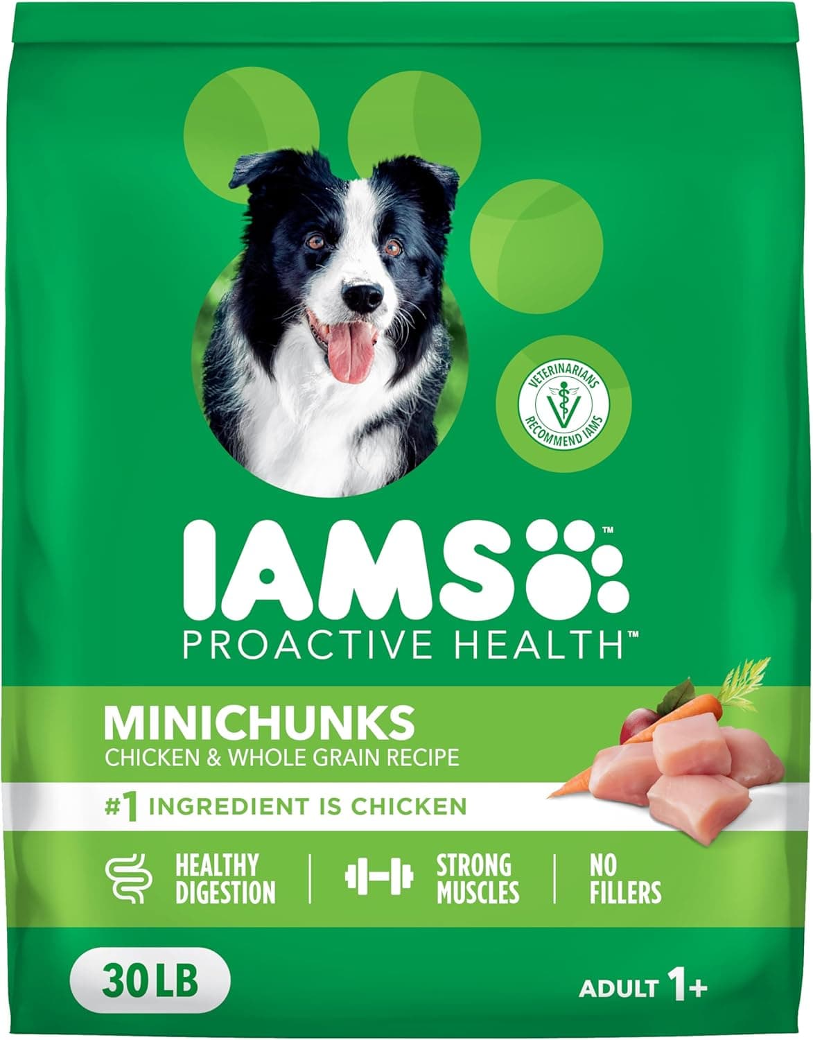IAMS Proactive Health Minichunks Adult Dry Dog Food with Real Chicken, 30 lb. Bag Chicken 30 Pound (Pack of 1) - Image 2