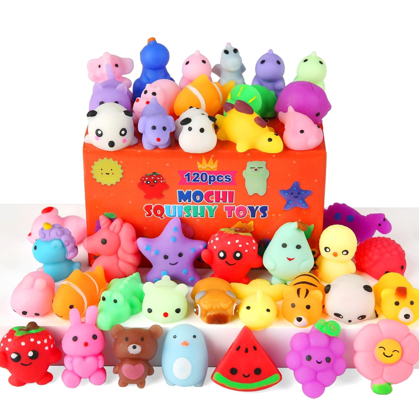 Paquete de 30 Juguetes Squishy, Kawaii Squishies Favors para Fiesta para Niños de 4-8 y 8-12 Años, Juguetes de Caja del Tesoro para Aula, Regalos de Cumpleaños y Navidad, Mini Animales Mochi Squishy, Juguetes Sensoriales de Alivio de Estrés, Mezcla Aleatoria de 30