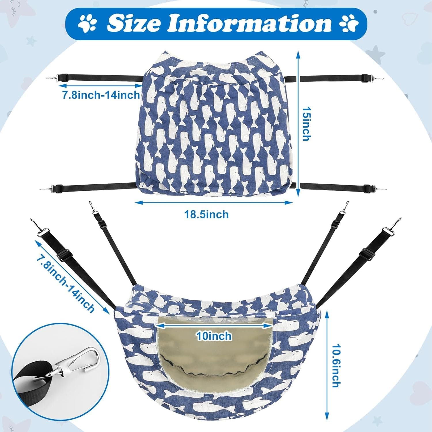 Jetec 2 Pieces Cat Cage Hammock Indoor Hanging Pet Bed Double Layer Hanging Cat Bed Bag Soft Kitten Hammock for Comfortable Two Level Cage Accessories for Spring, Summer, Winter, 2 Styles - Image 5