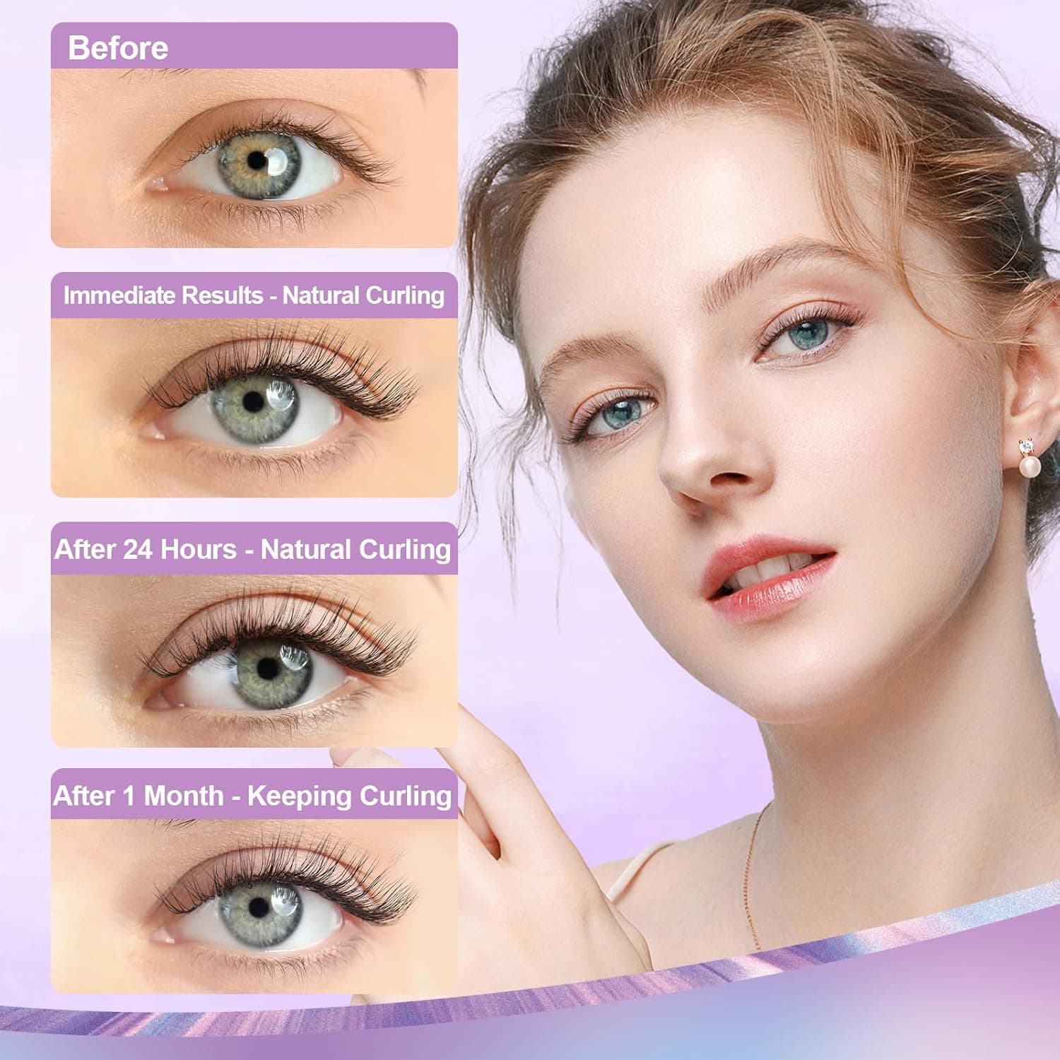 Lash Lift Kit, Eyelash Perm Kit, 5 Sets Lash Perm Kit Eyelash Lift Kit, Eyebrow Lamination Madaling Gamitin para sa Mga Nagsisimula, Propesyonal na Eyelash Curling Lash Extension Set, Home Achieve Semi-Permanent Curling - Image 4