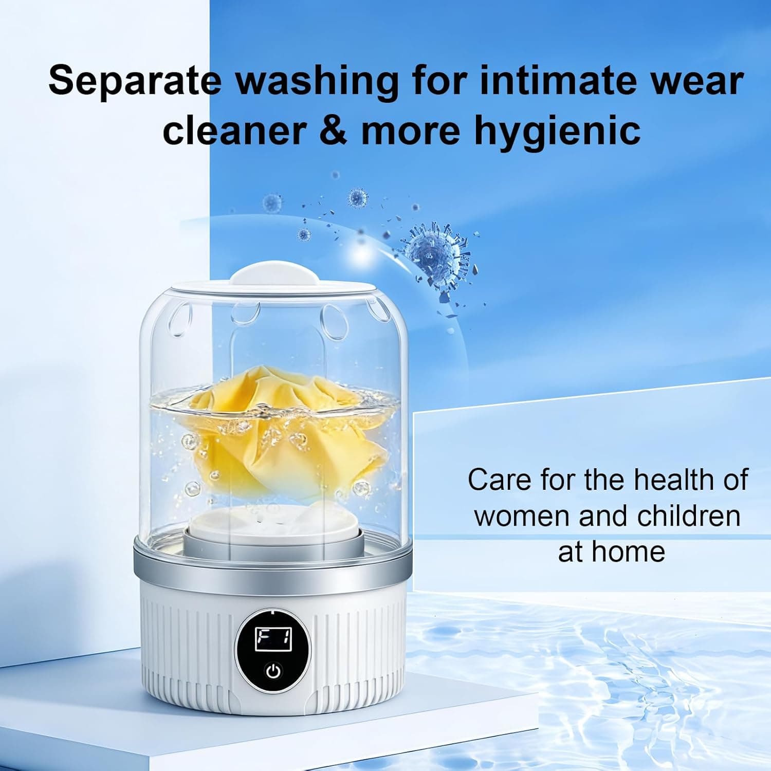 Portable Washing Machine, Underwear Washer, Small Washing Machines, Mini Washing Rechargeable Cordless Washing-Machine, Laundry Cup for Bra, Underwear, Socks (1.2 L capacity) - Image 8